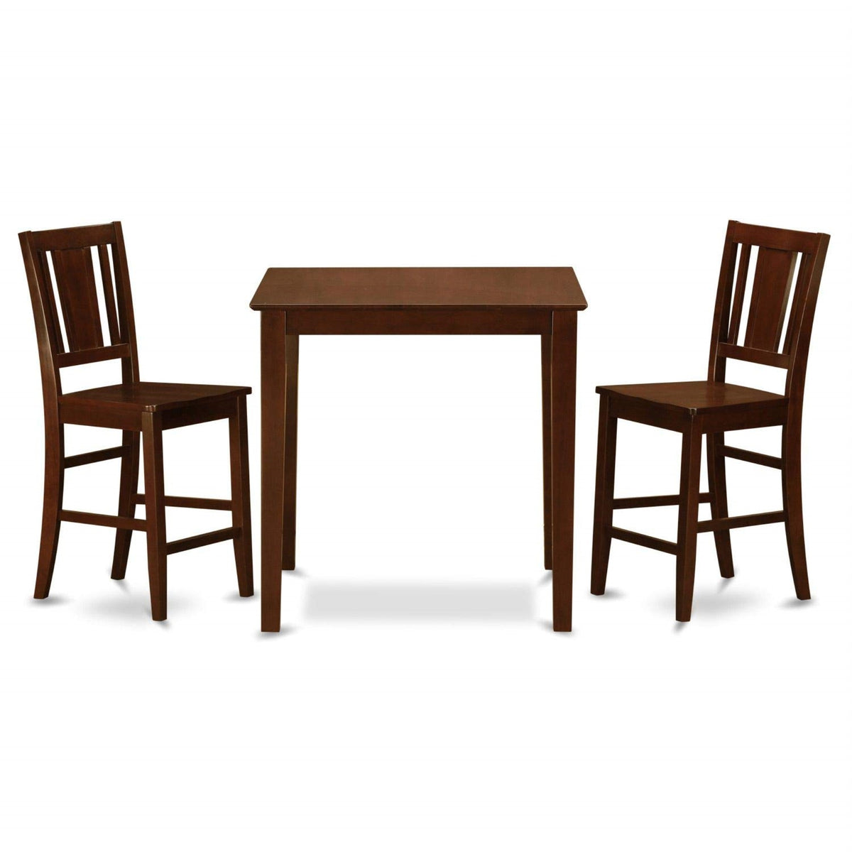 East West Furniture Vnbu3-Mah-W Vernon 3 Piece Counter Height Set Contains A Square Wooden Table And 2 Kitchen Dining Chairs, 36X36 Inch