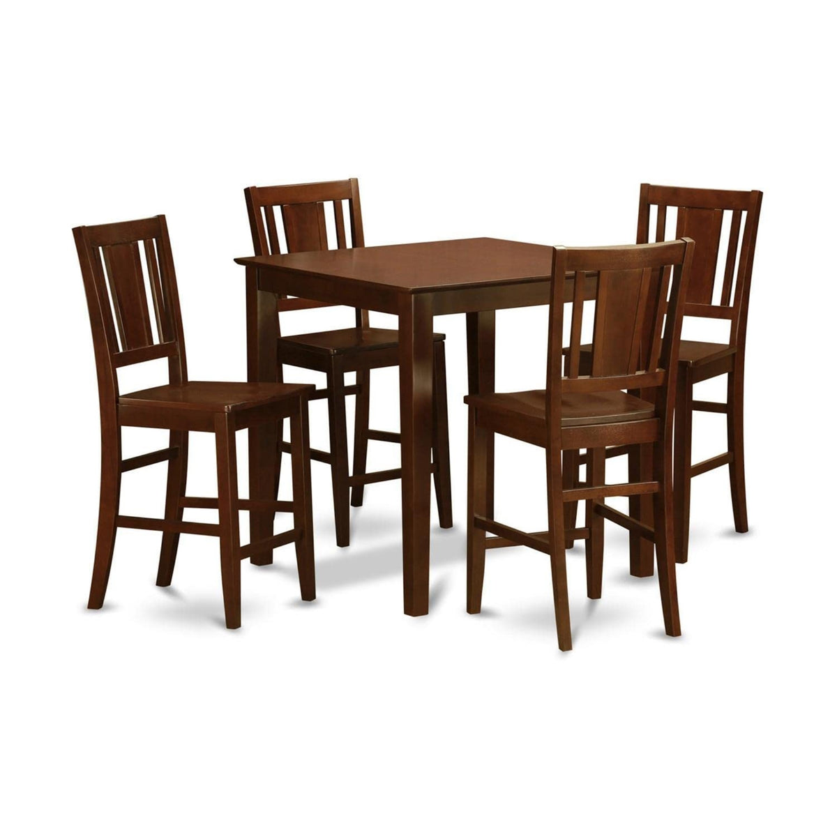 Casafoyer Vnbu5-Mah-W Vernon 5 Piece Counter Height Set Includes A Square Kitchen Table And 4 Dining Chairs, 36X36 Inch