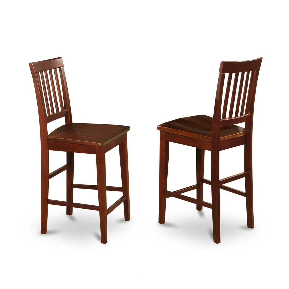 Casafoyer Vernon Modern Counter Stool-Pub Height Wooden Chairs, Set Of 2, Mahogany