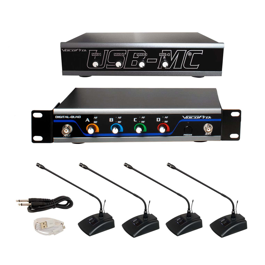 VOCOPRO | USB-CONFERENCE-4  4 Channel Wireless Microphone/USB Interface Package
