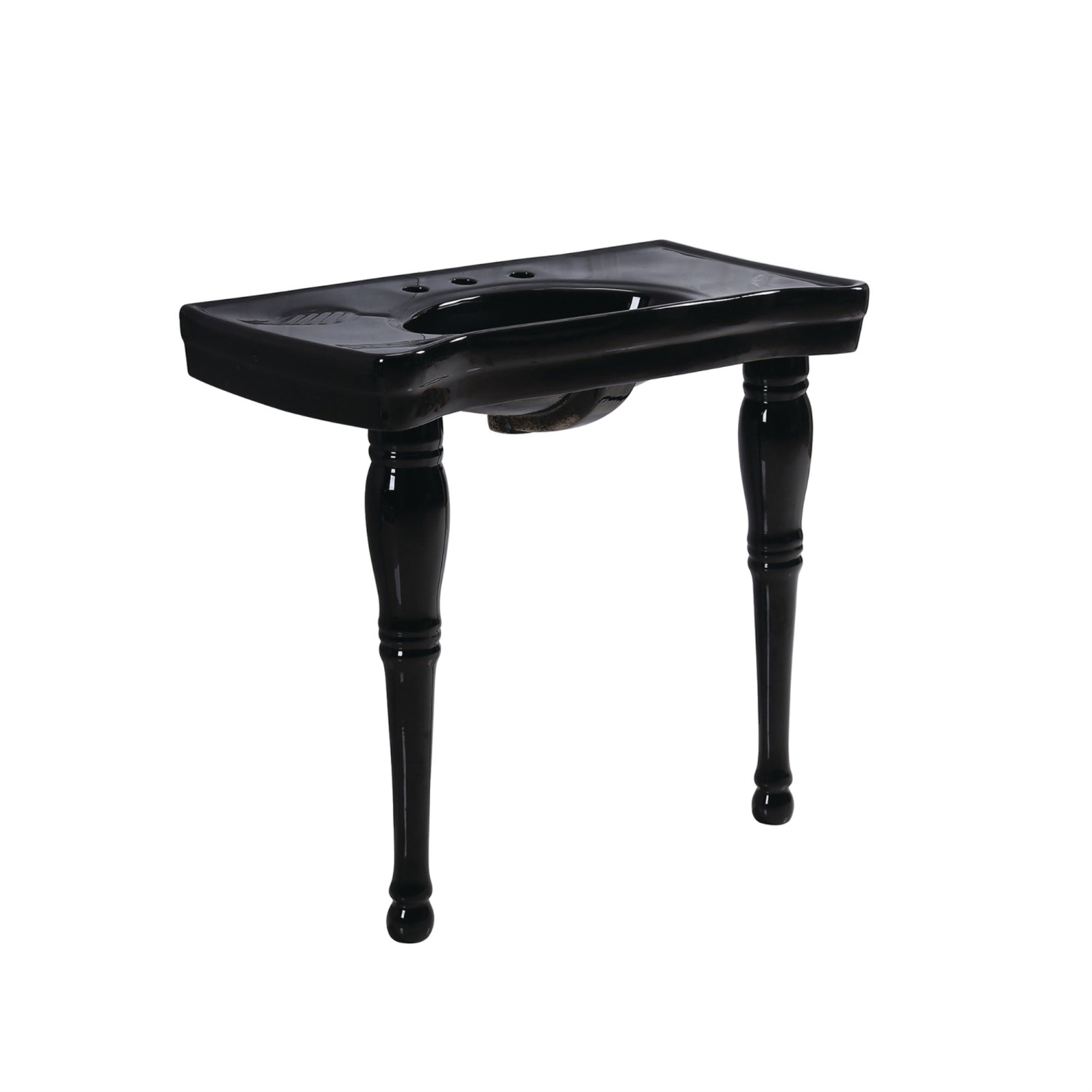 Kingston Brass Vpb1368K Imperial Ceramic Console Sink, Black