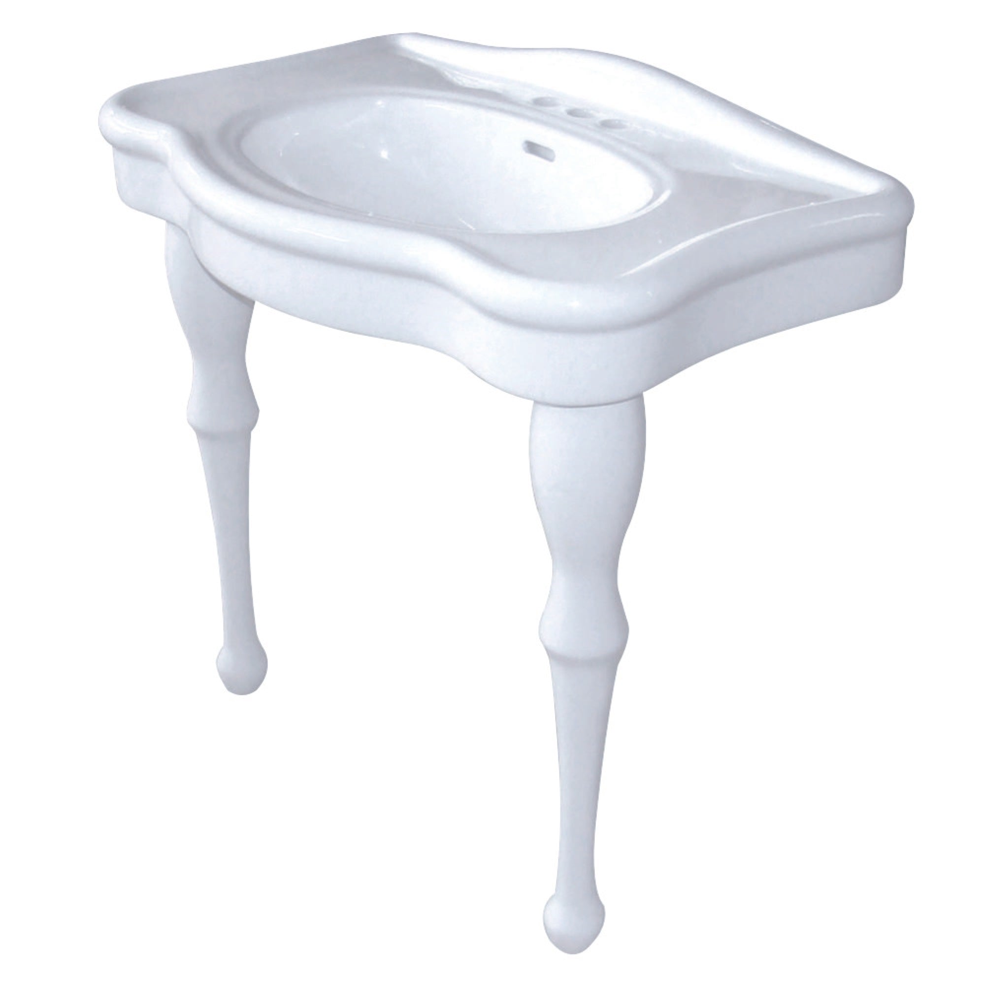 Kingston Brass Vpb5324 Imperial 32-Inch Basin Console Sink With 4-Inch Faucet Holes, White