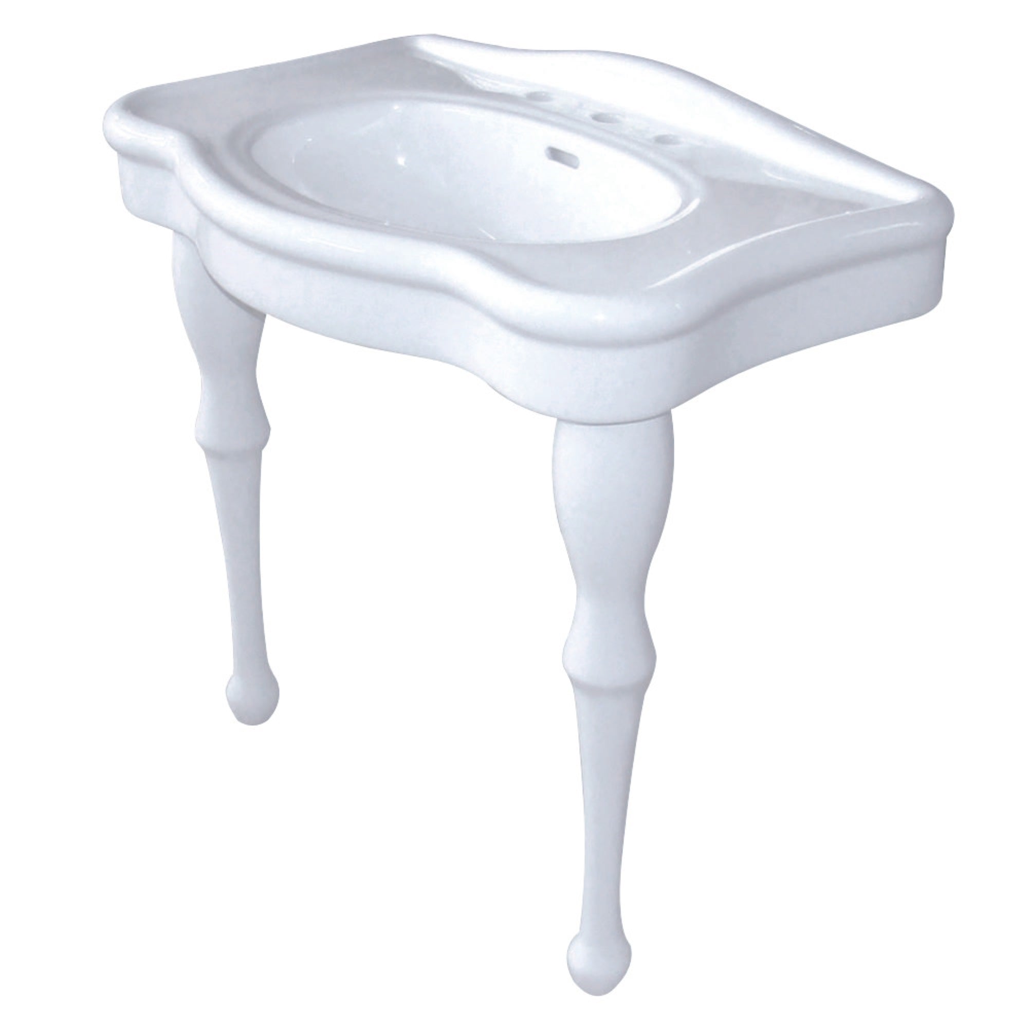 Kingston Brass Vpb5328 Imperial 32-Inch Basin Console Sink With 8-Inch Faucet Holes, White
