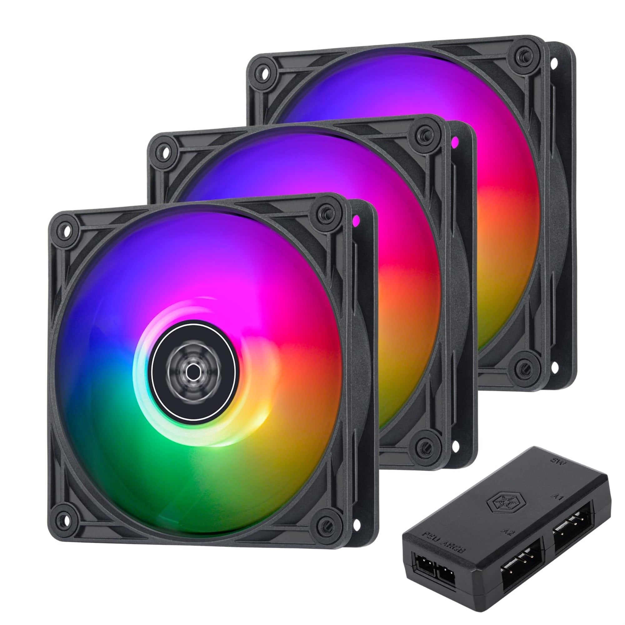 Silverstone Technology Vista 120 Argb 3 Fan Pack With Argb Controller, Sst-Vs120B-Argb-3Pk