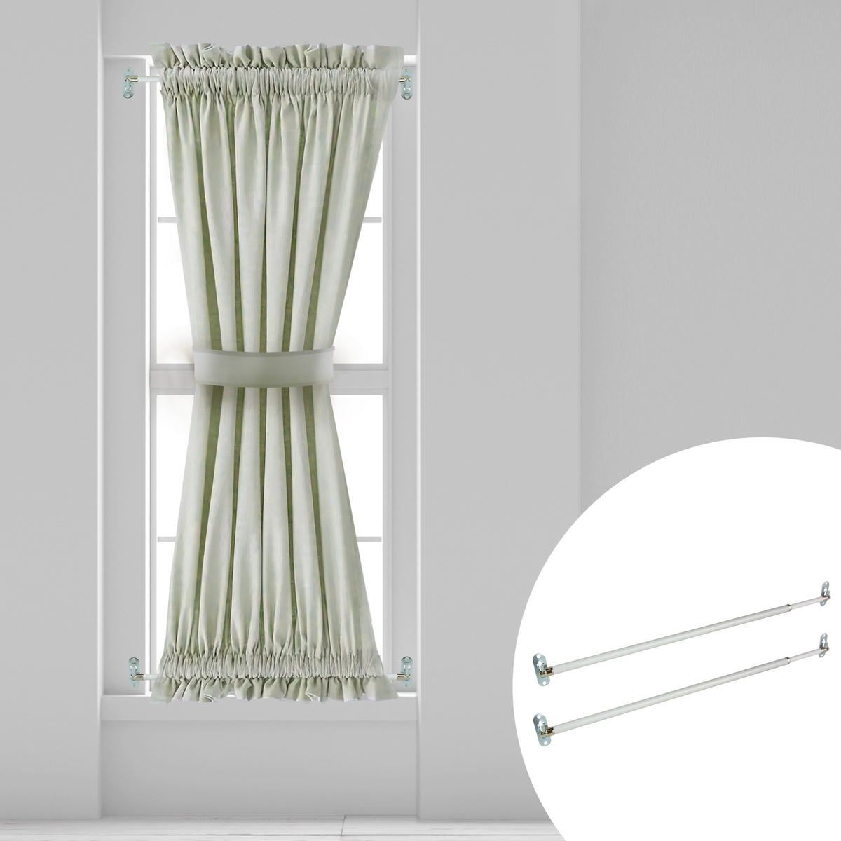Round Sash Rod 8Mm 48-84 Inch (Set Of 2)