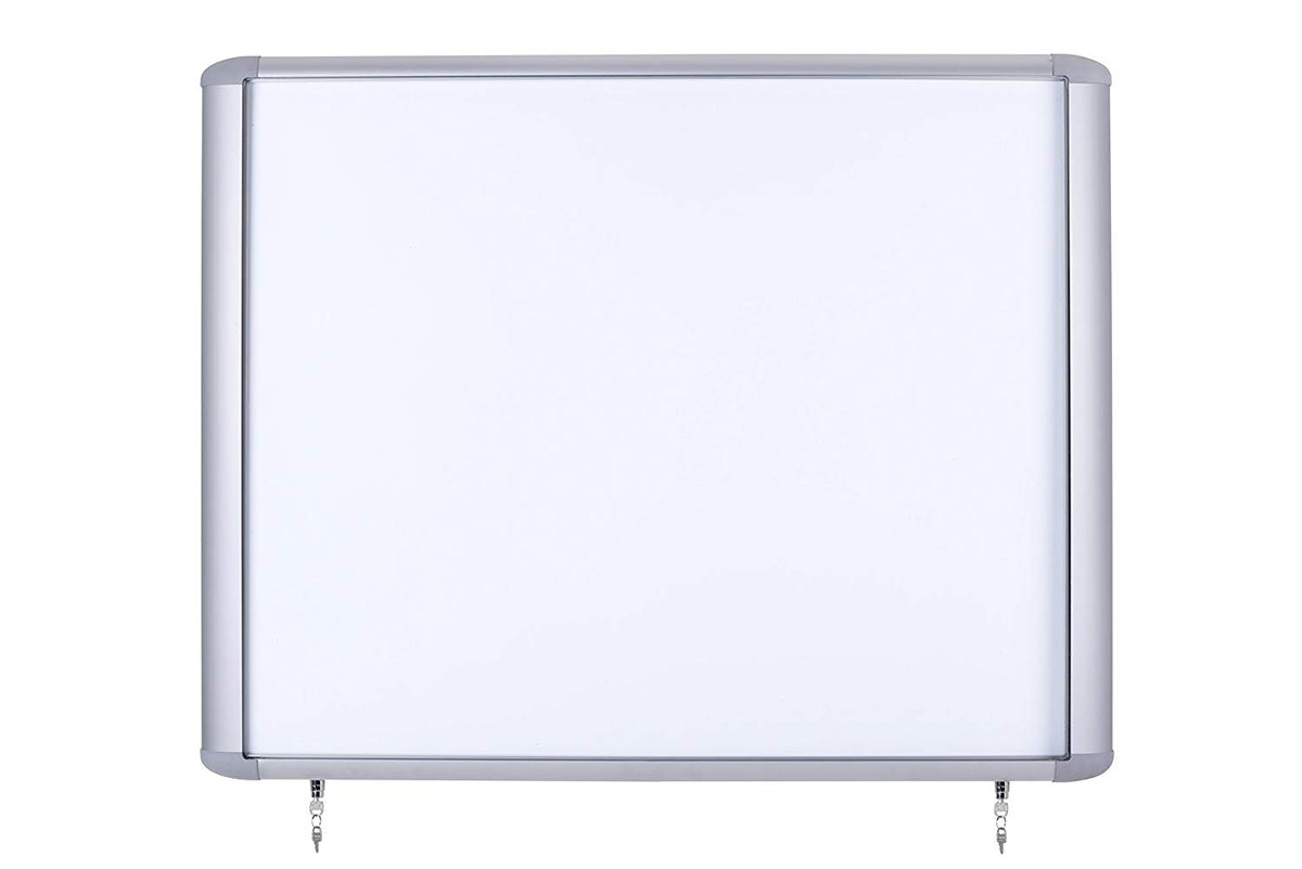 Weather Resistant Outdoor Magnetic Steel Dry-Erase Enclosed Board Cabinet, 47 X 38.3, Aluminum Frame