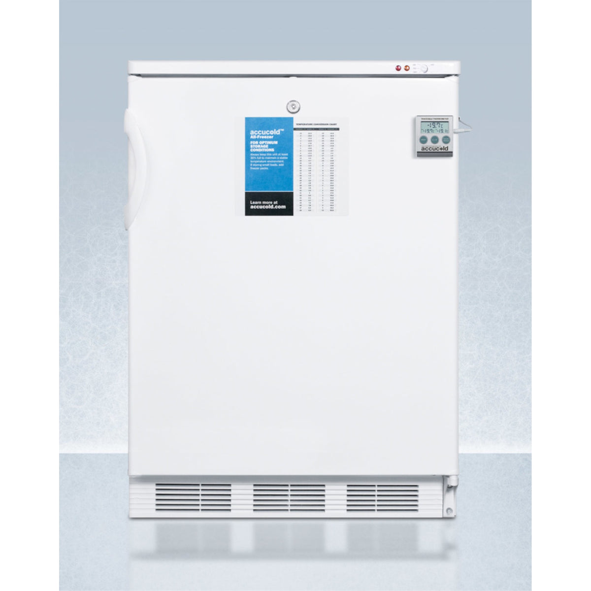 24 Wide All-Freezer For Freestanding Use, Manual Defrost With A Nist Calibrated Thermometer, Lock, And -25C Capability