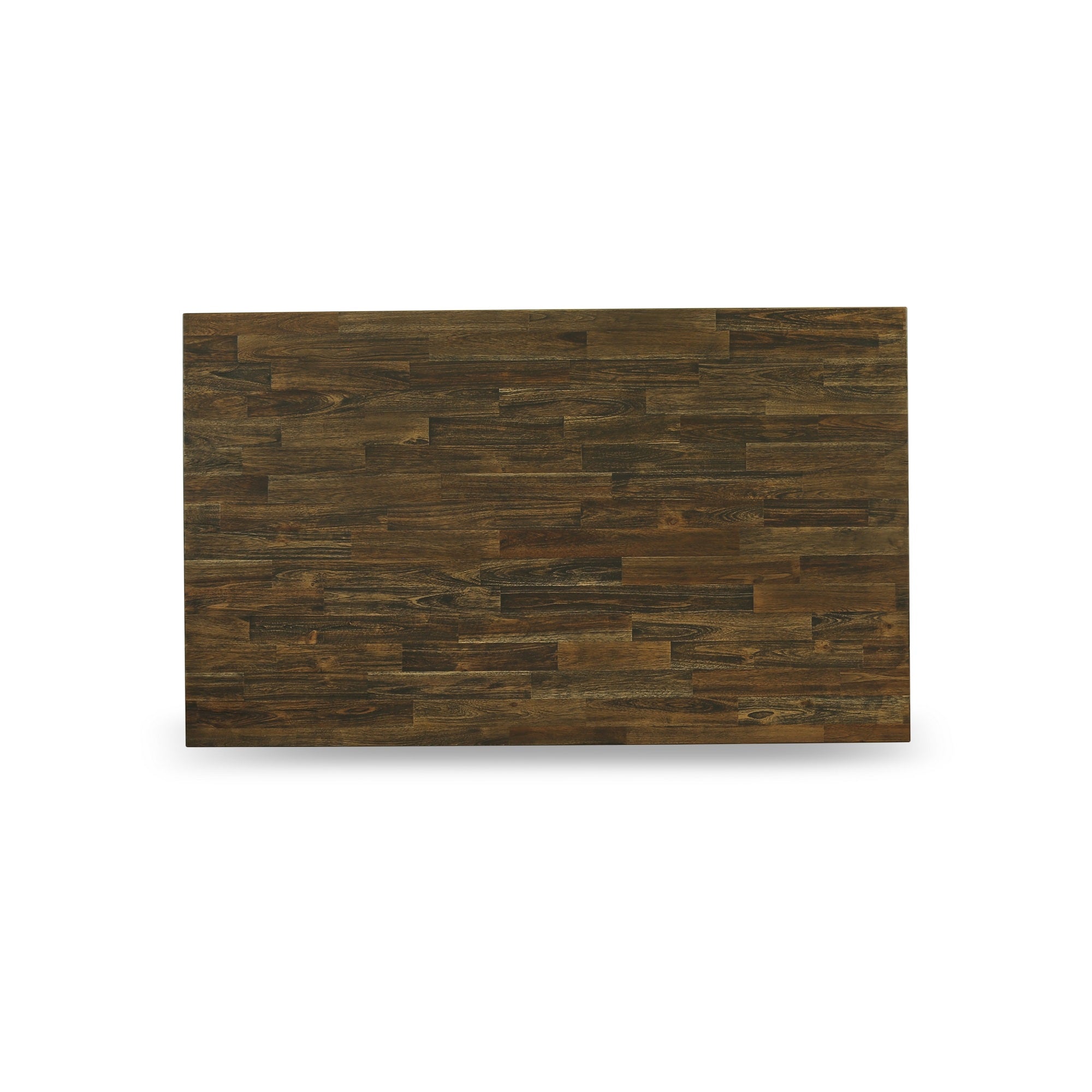 V-Style 36X60 In Dining Table With Wirebrushed Black Leg And Distressed Jacobean 418 Top Finish