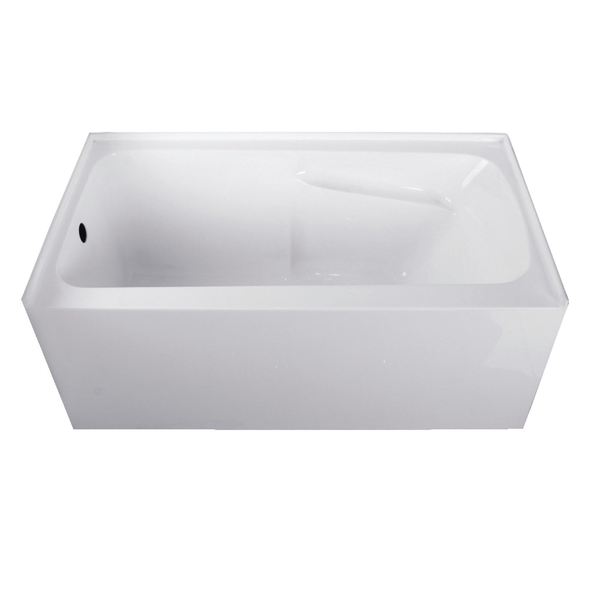 Aqua Eden Vtap543023L 54-Inch Acrylic Alcove Tub With Arm Rest And Left Hand Drain Hole, White