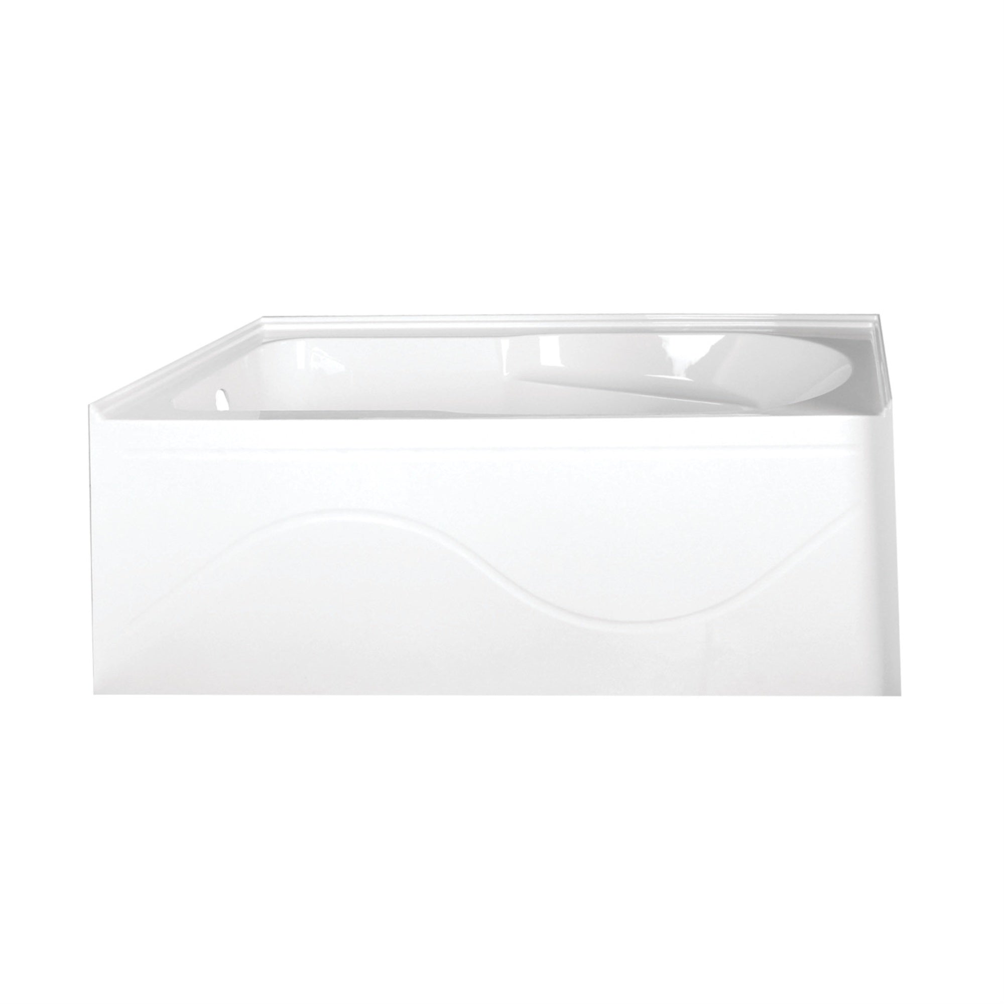 Aqua Eden Vtap603022L 60-Inch Acrylic Anti-Skid Alcove Tub With Left Hand Drain Hole, White