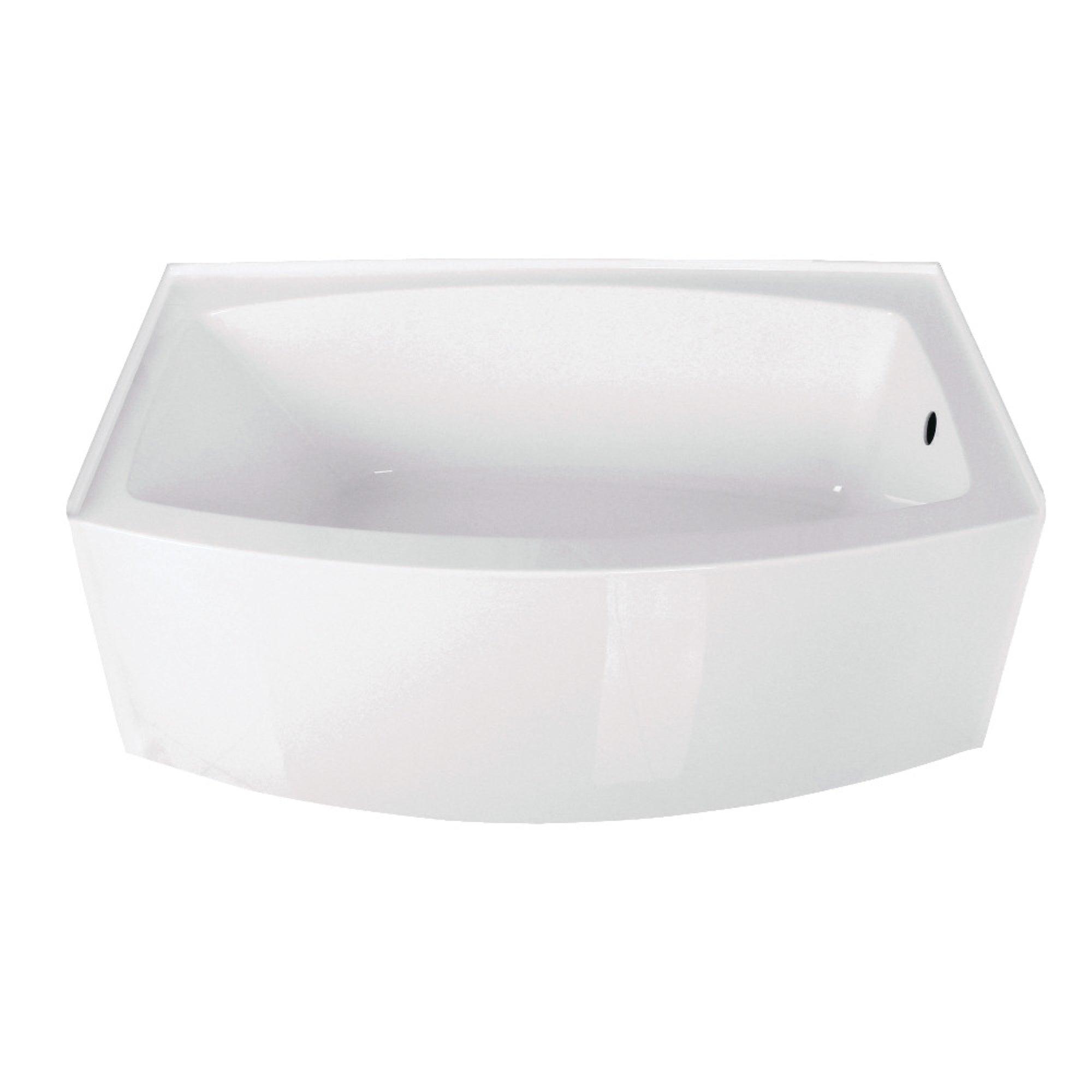 Aqua Eden Vtdr603022R 60-Inch Acrylic Curved Apron Alcove Tub With Right Hand Drain Hole, White