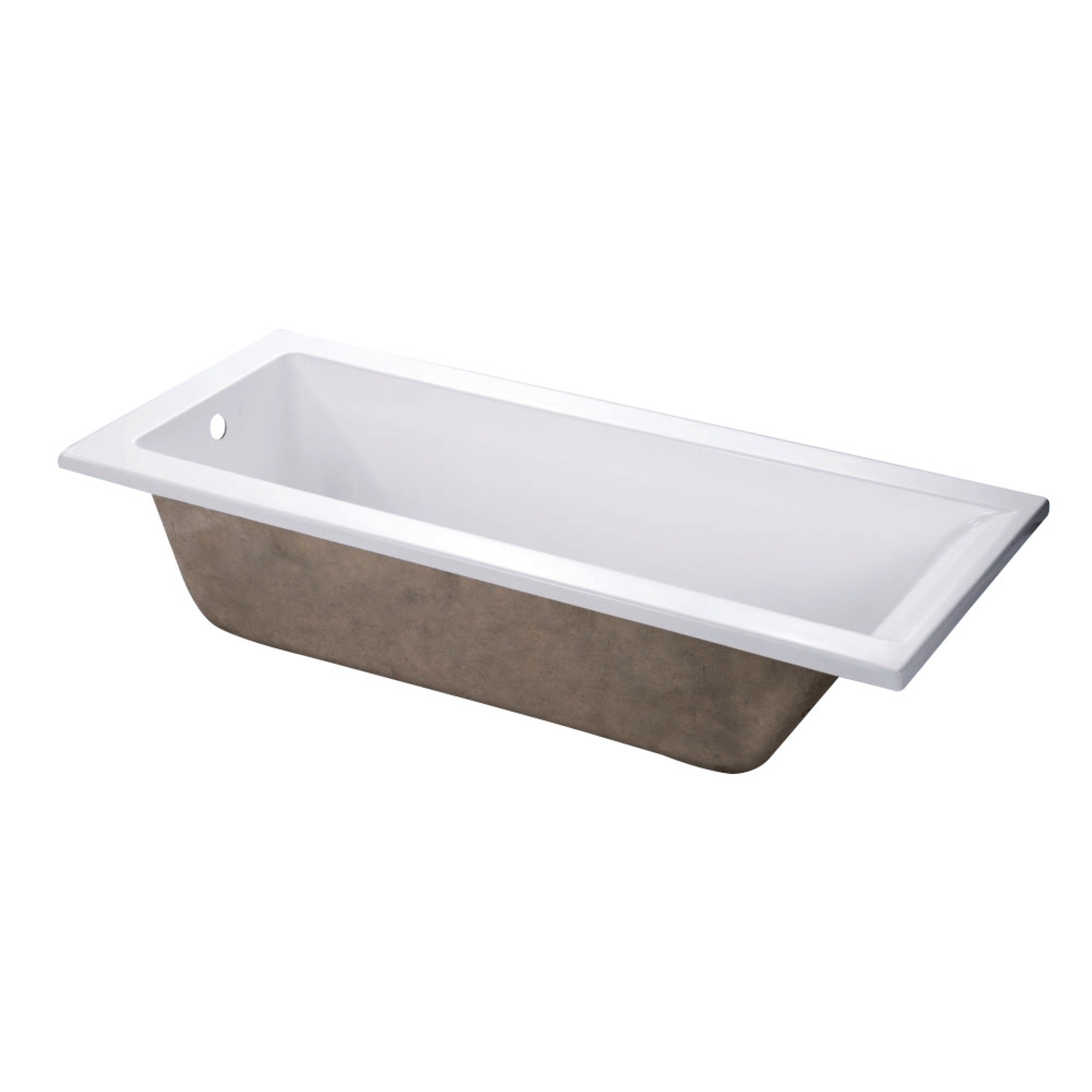 Aqua Eden Vtpn672817 67-Inch Acrylic Rectangular Drop-In Tub With Reversible Drain Hole, White