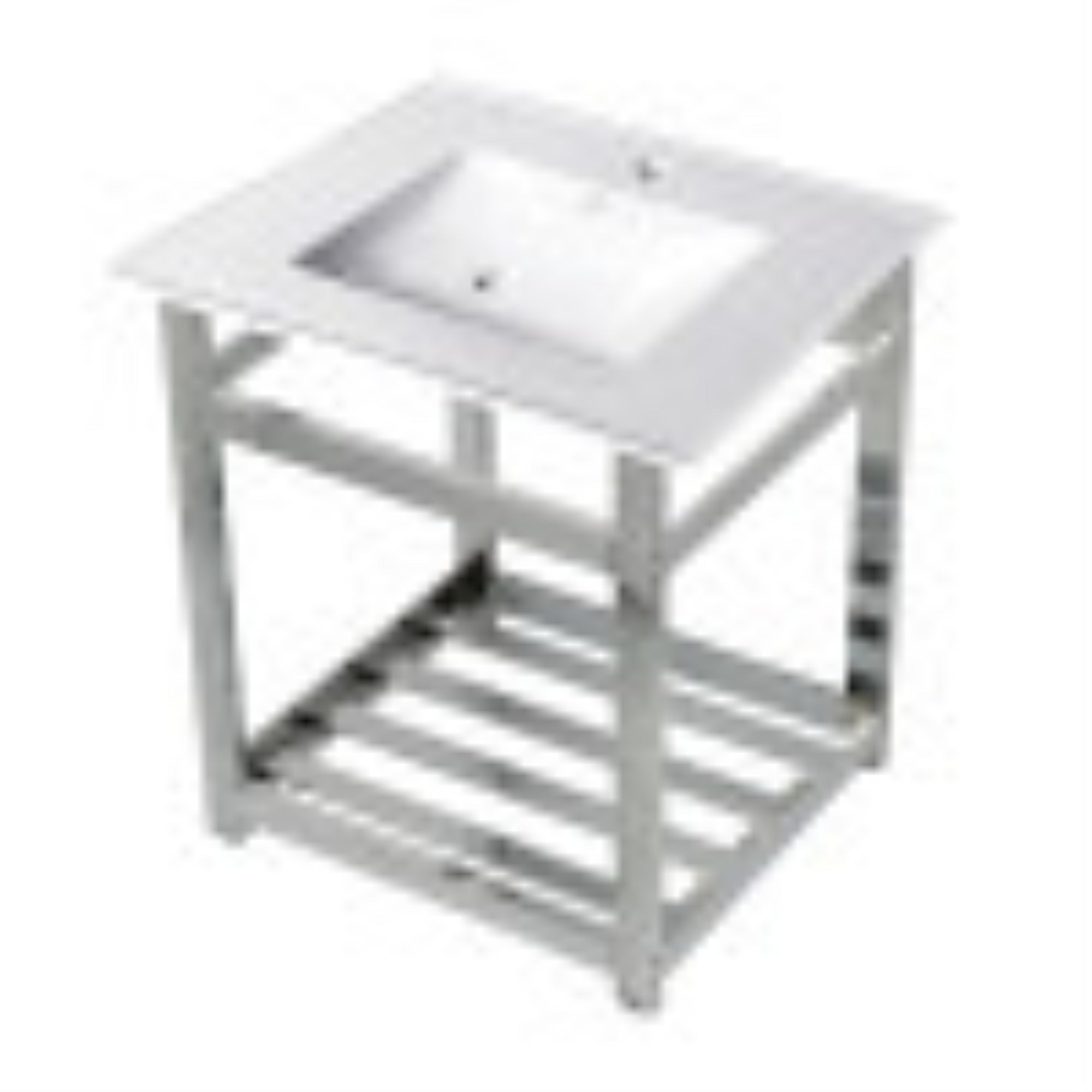 Kingston Brass Vwp2522A1 25-Inch Ceramic Console Sink (1-Hole), White/Chrome