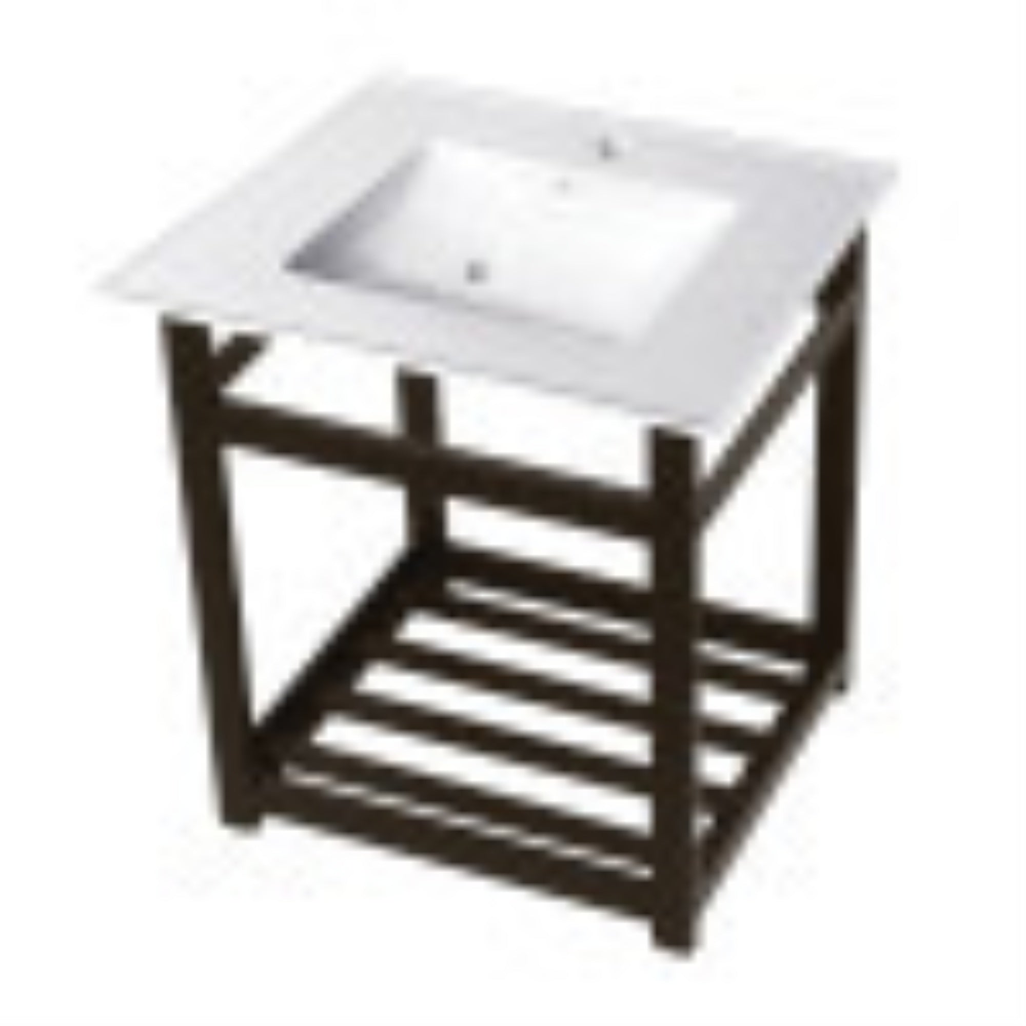 Kingston Brass Vwp2522A5 25-Inch Ceramic Console Sink (1-Hole), White/Oil Rubbed Bronze