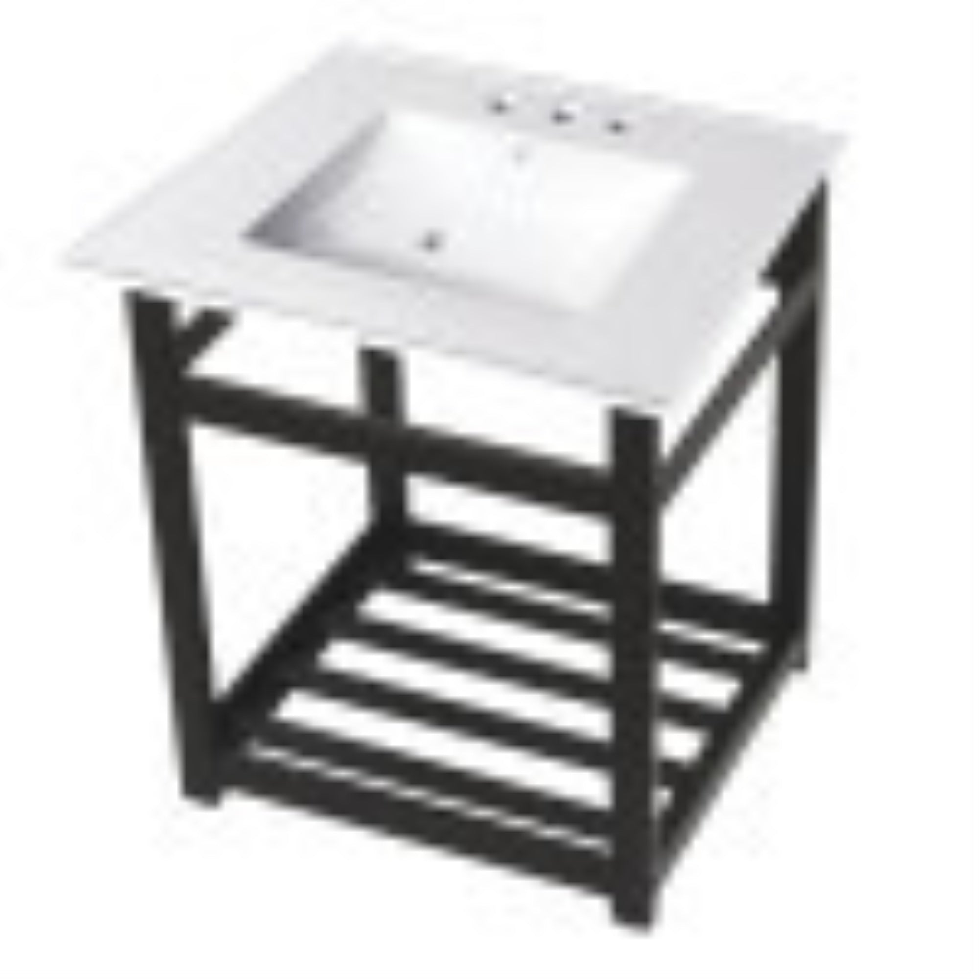 Kingston Brass Vwp2522W4A0 25-Inch Ceramic Console Sink (4-Inch, 3-Hole), White/Matte Black