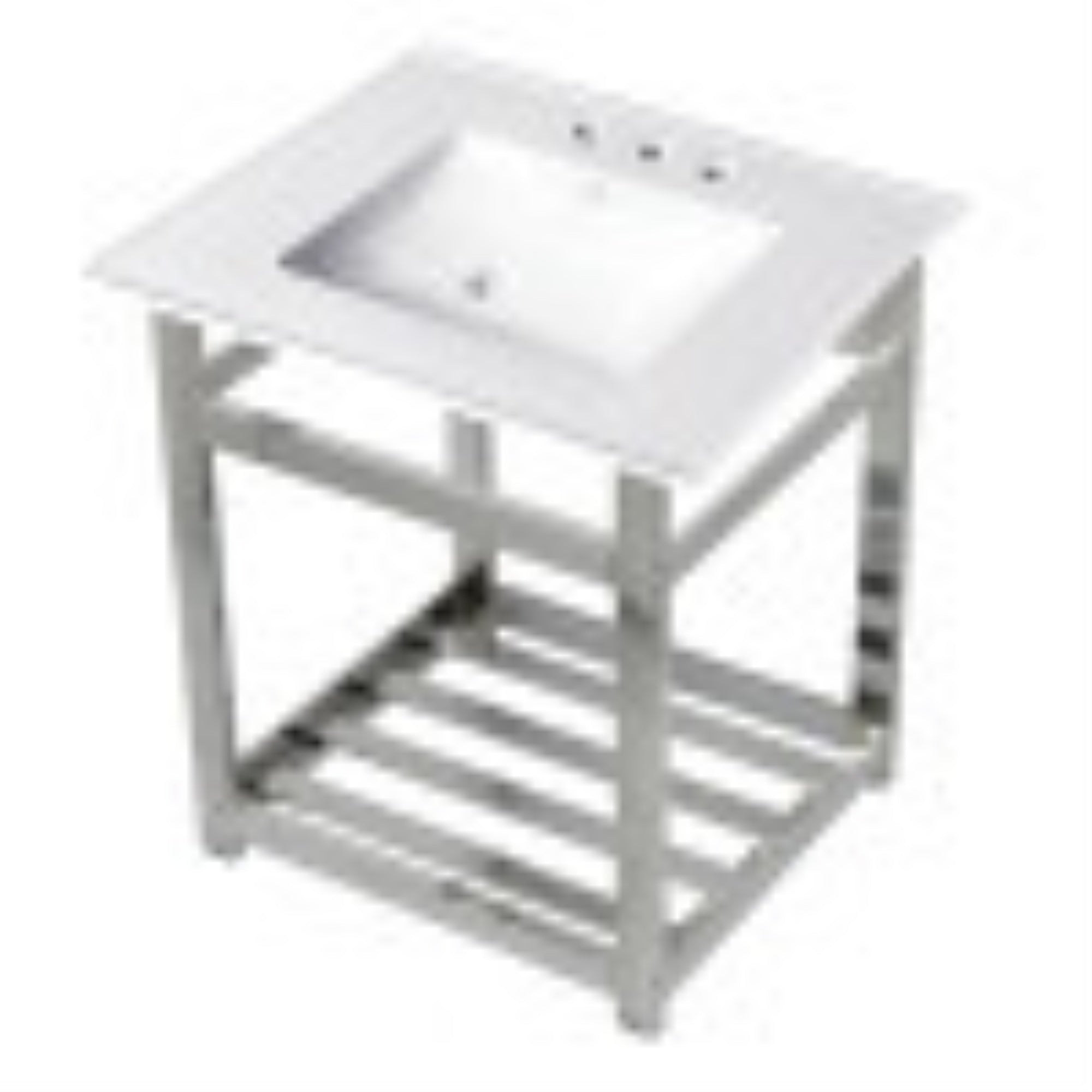 Kingston Brass Vwp2522W4A1 25-Inch Ceramic Console Sink (4-Inch, 3-Hole), White/Chrome