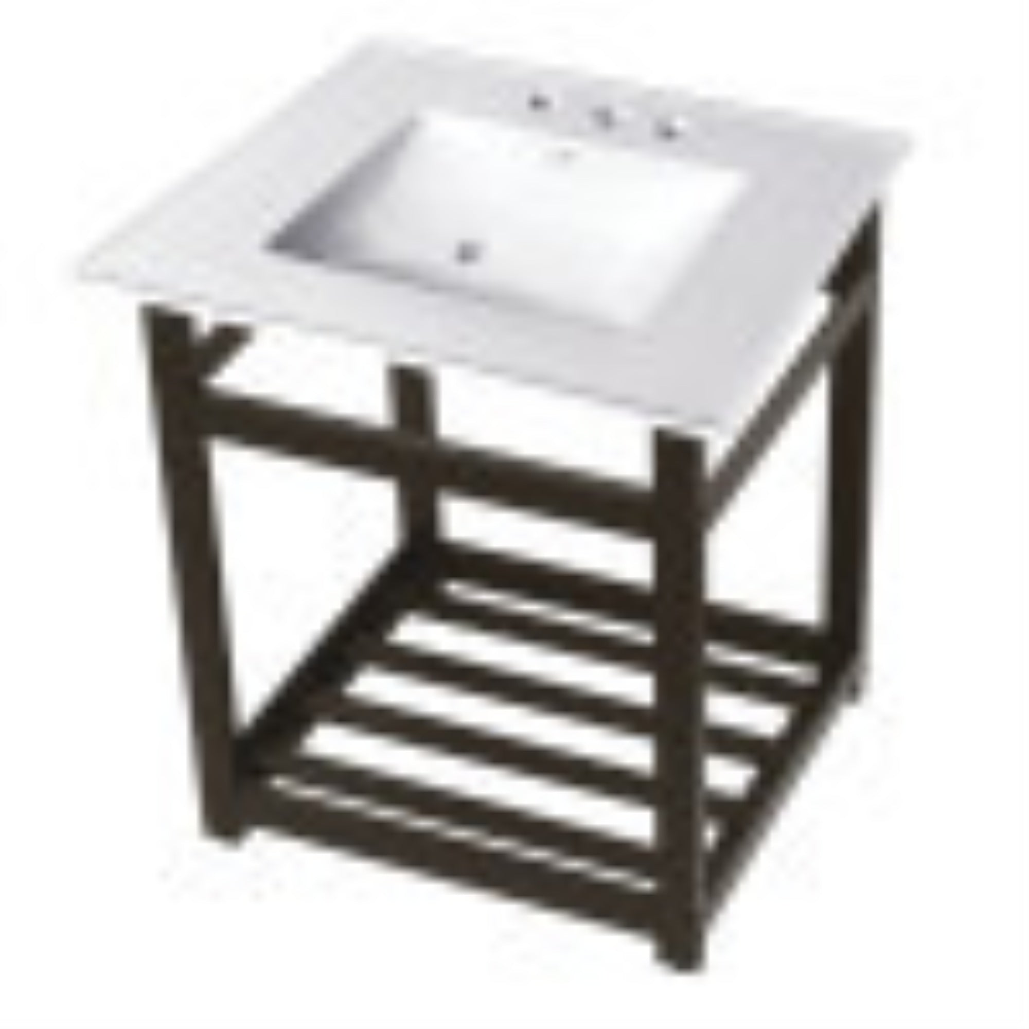 Kingston Brass Vwp2522W4A5 25-Inch Ceramic Console Sink (4-Inch, 3-Hole), White/Oil Rubbed Bronze