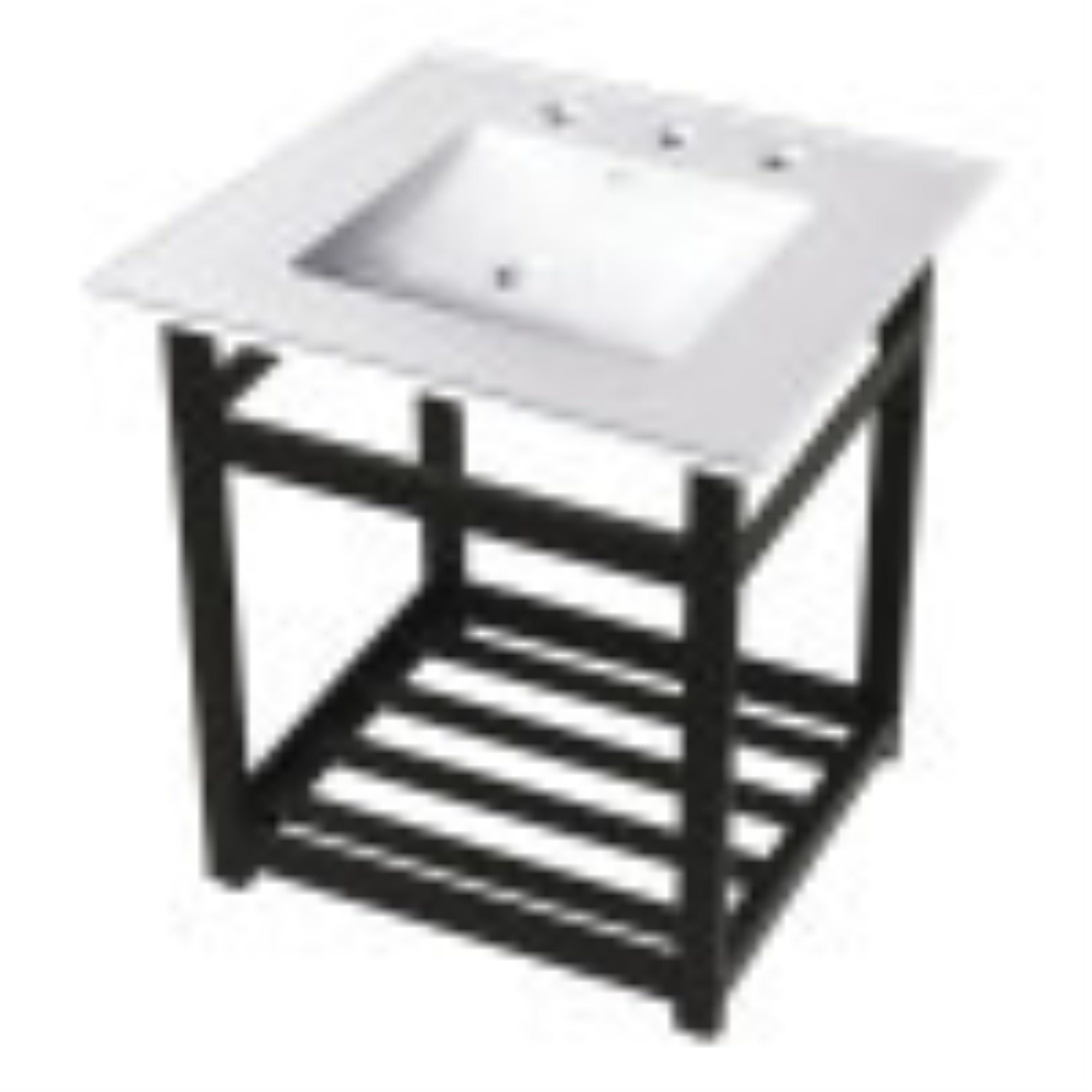 Kingston Brass Vwp2522W8A0 25-Inch Ceramic Console Sink (8-Inch, 3-Hole), White/Matte Black