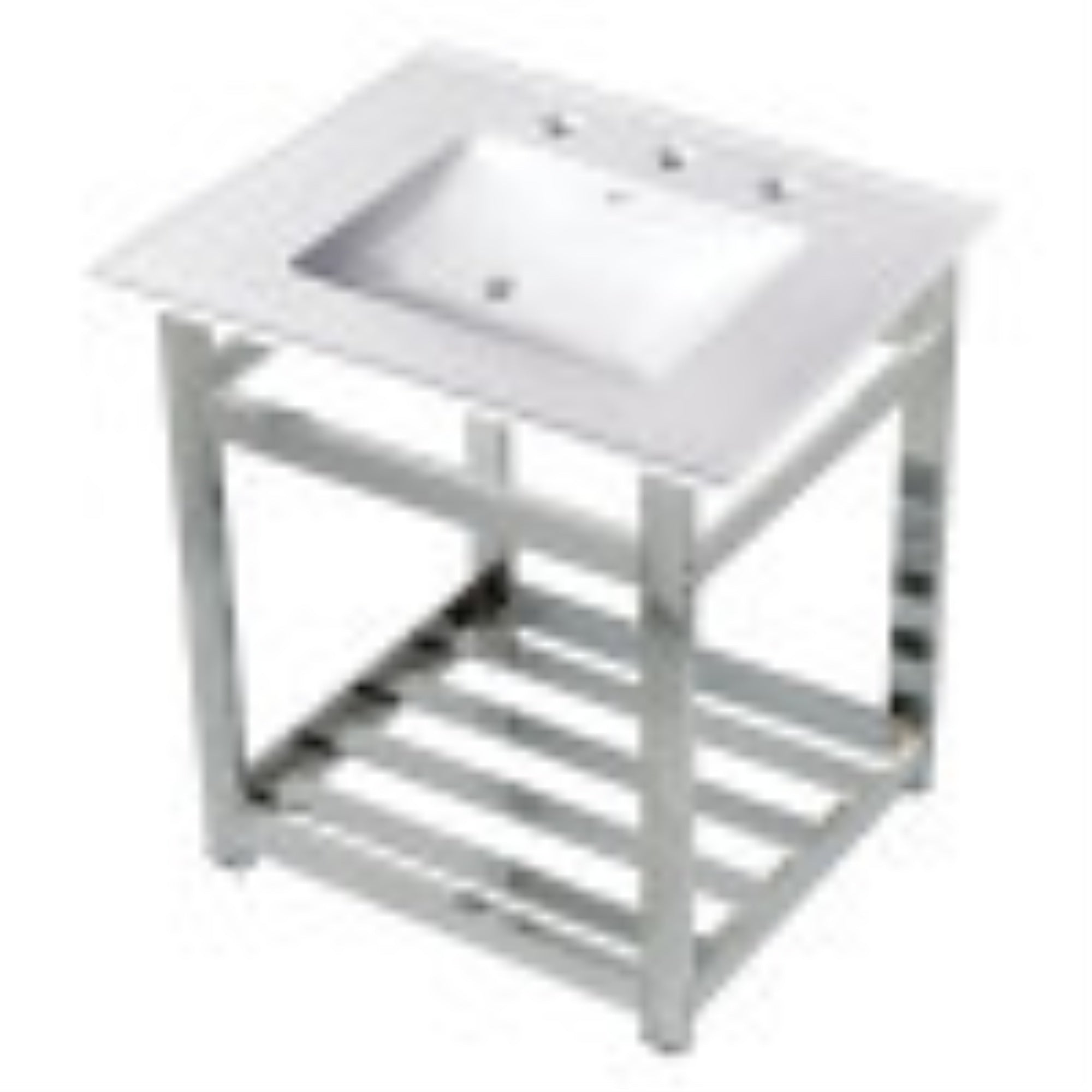 Kingston Brass Vwp2522W8A1 25-Inch Ceramic Console Sink (8-Inch, 3-Hole), White/Chrome