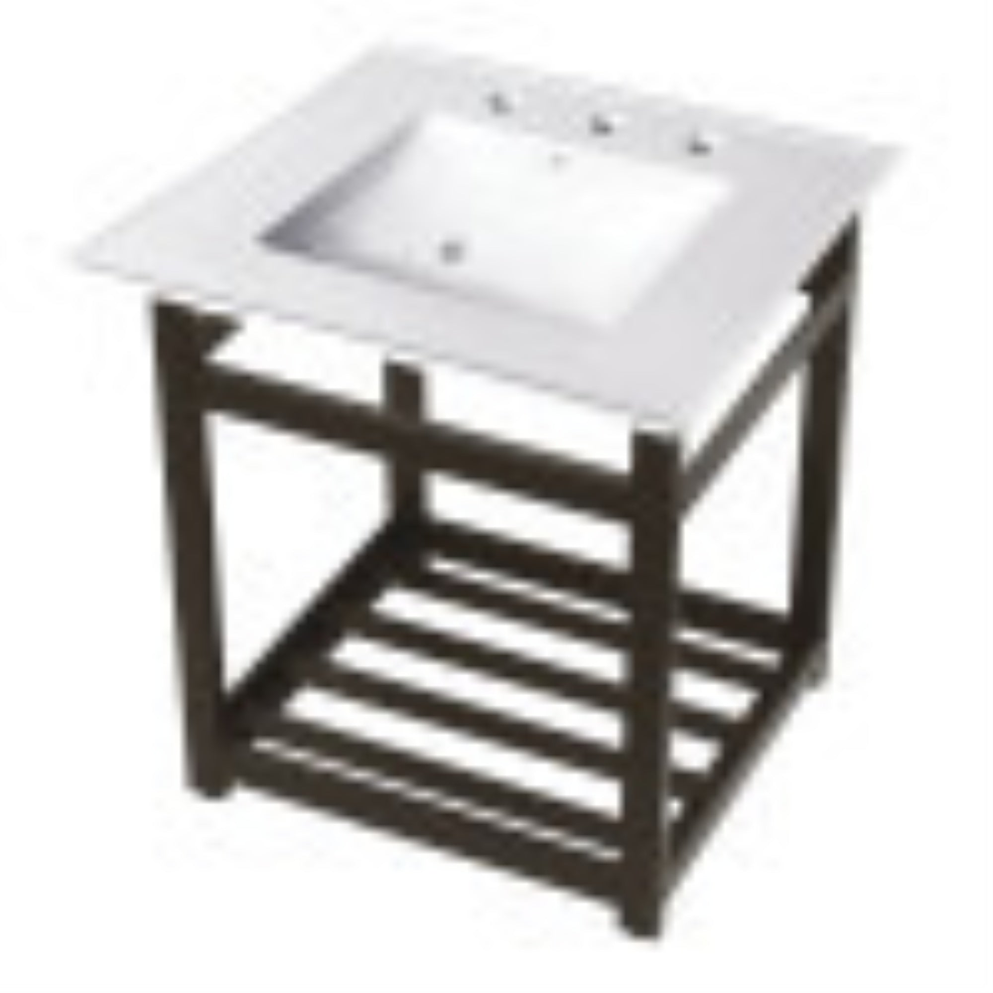 Kingston Brass Vwp2522W8A5 25-Inch Ceramic Console Sink (8-Inch, 3-Hole), White/Oil Rubbed Bronze