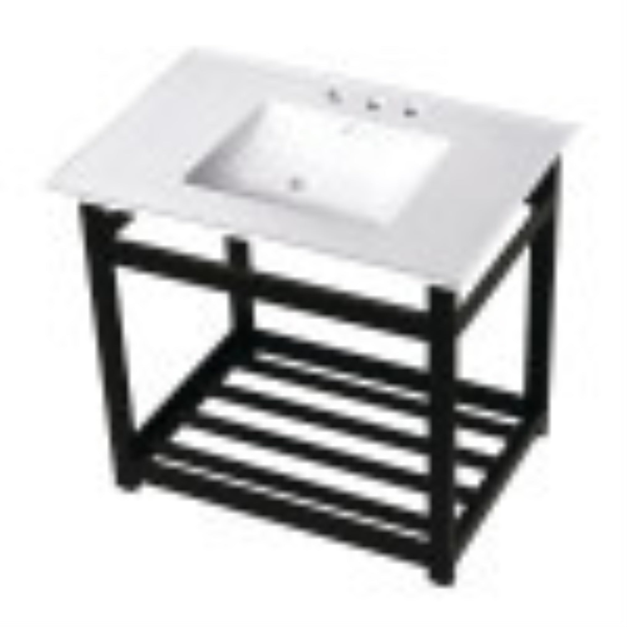 Kingston Brass Vwp3122W4A0 31-Inch Ceramic Console Sink (4-Inch, 3-Hole), White/Matte Black