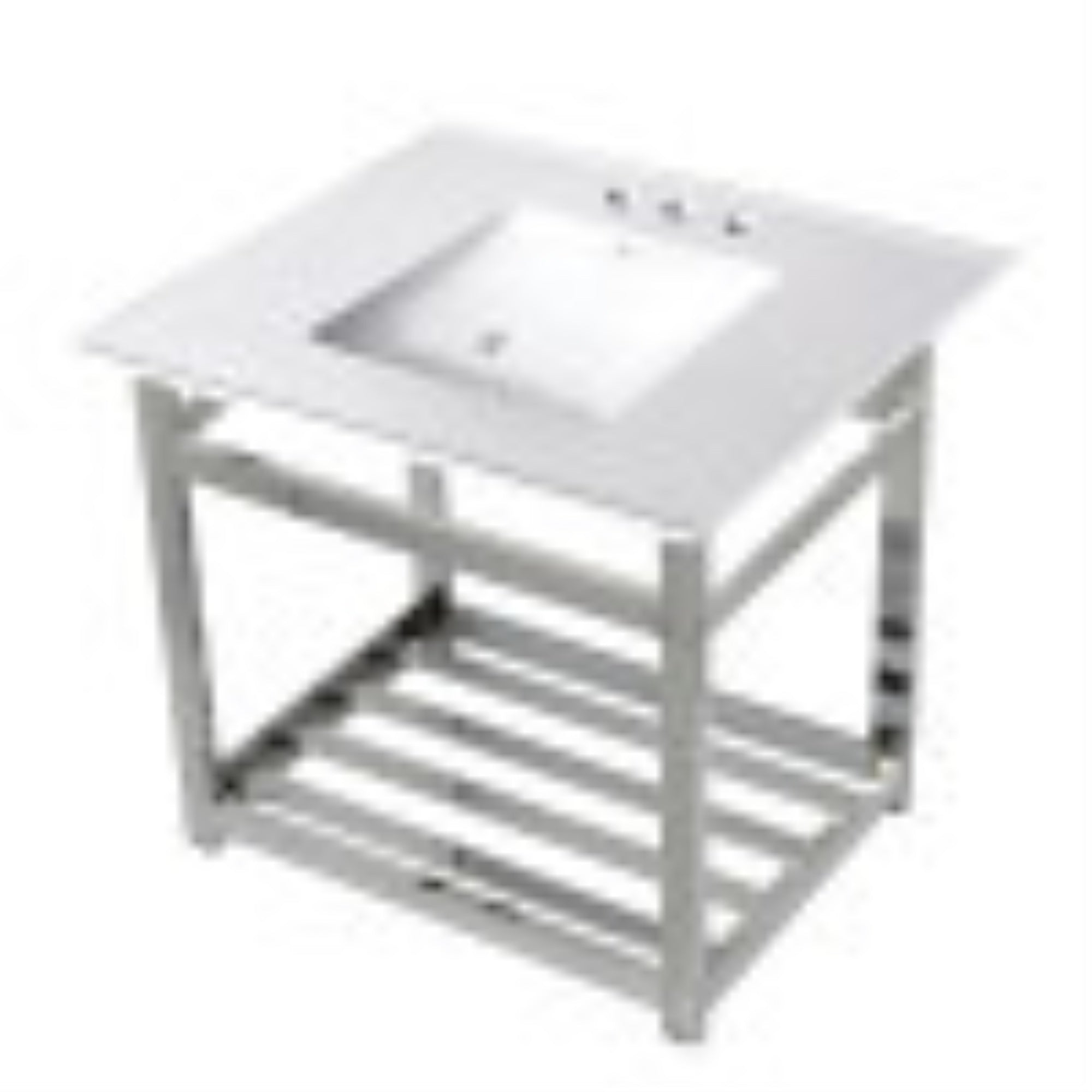 Kingston Brass Vwp3122W4A1 31-Inch Ceramic Console Sink (4-Inch, 3-Hole), White/Chrome