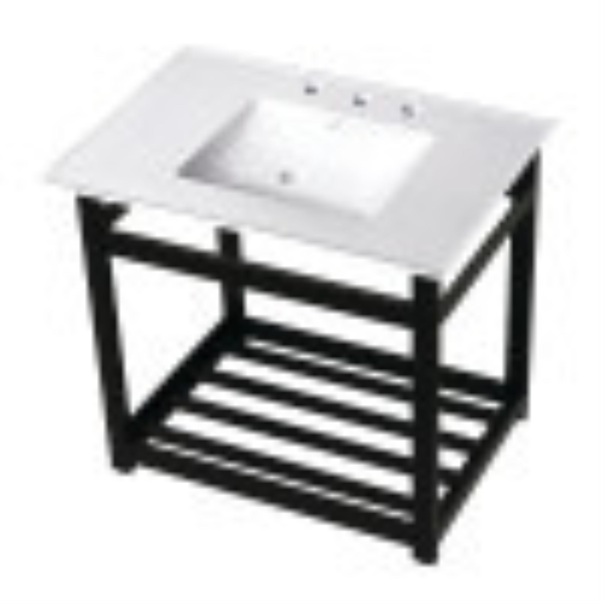 Kingston Brass Vwp3122W8A0 31-Inch Ceramic Console Sink (8-Inch, 3-Hole), White/Matte Black