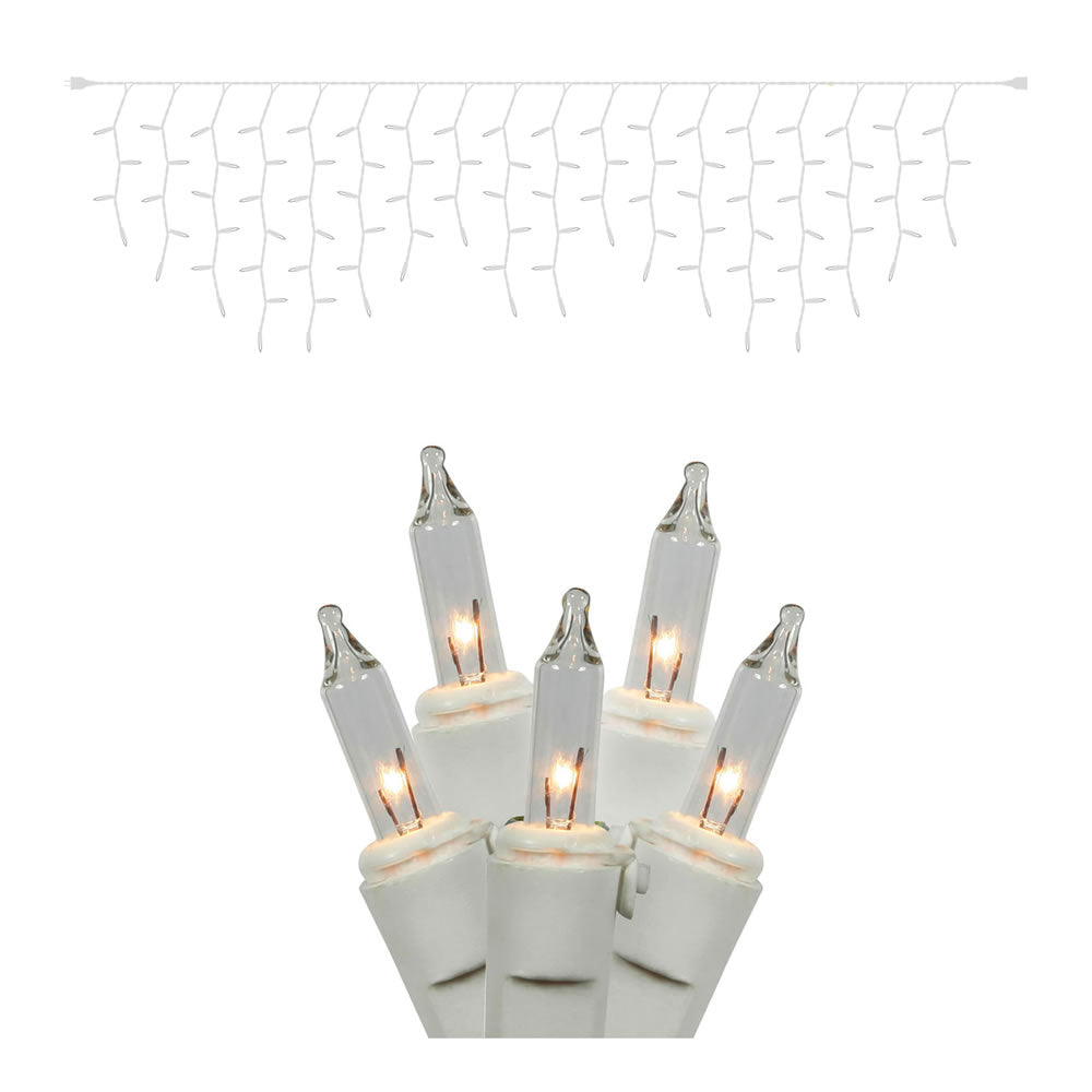 Vickerman 100Lt Clear/Ww Icicle Ec Set 9'L - W6W4321