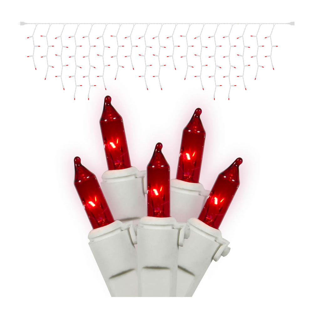 Vickerman 100Lt Red/Ww Icicle Ec Set 9'L - W6W4323