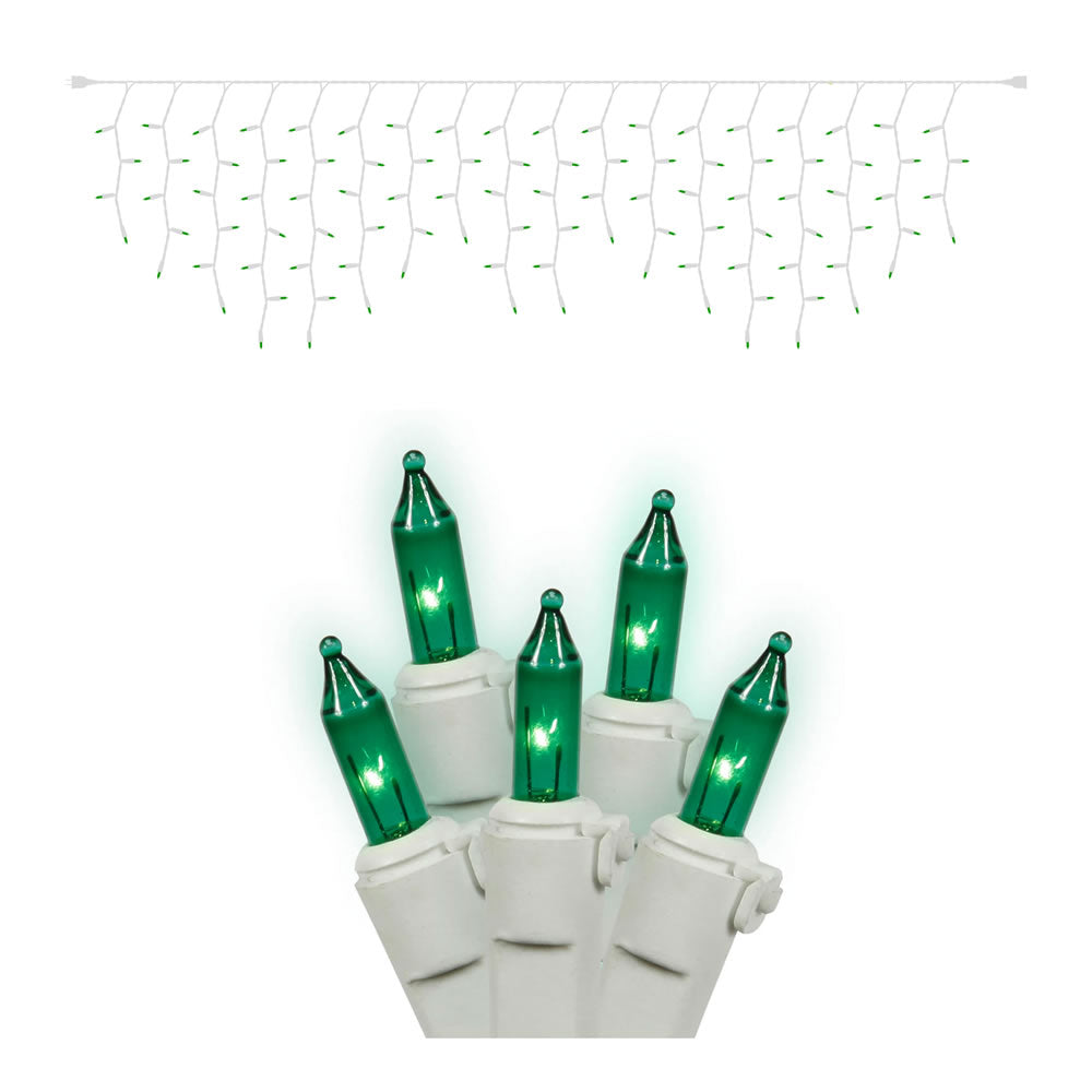 Vickerman 100Lt Green/Ww Icicle Ec Set 9'L - W6W4324