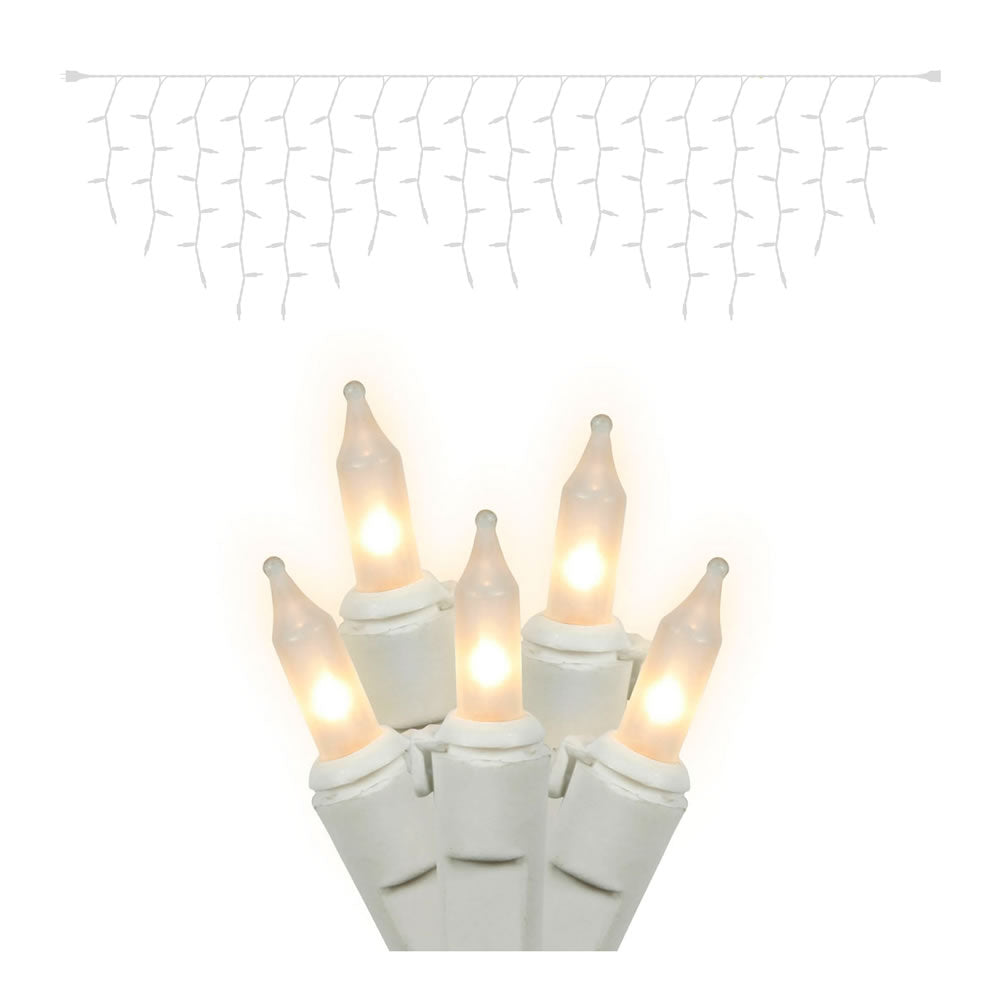 Vickerman 100Lt White/Ww Icicle Ec Set 9'L - W6W4325
