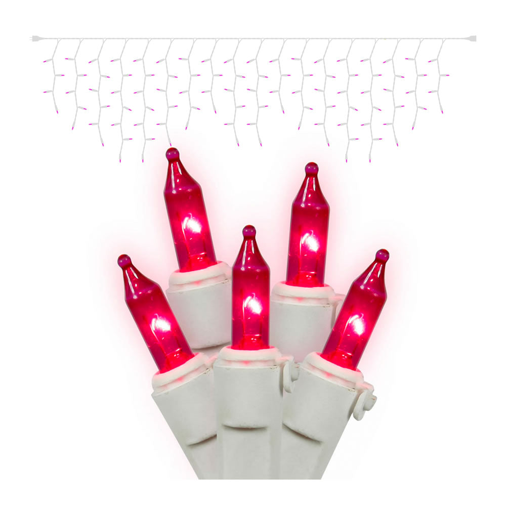 Vickerman 100Lt Pink/WW Icicle Ec Set 9'L - W6W4328