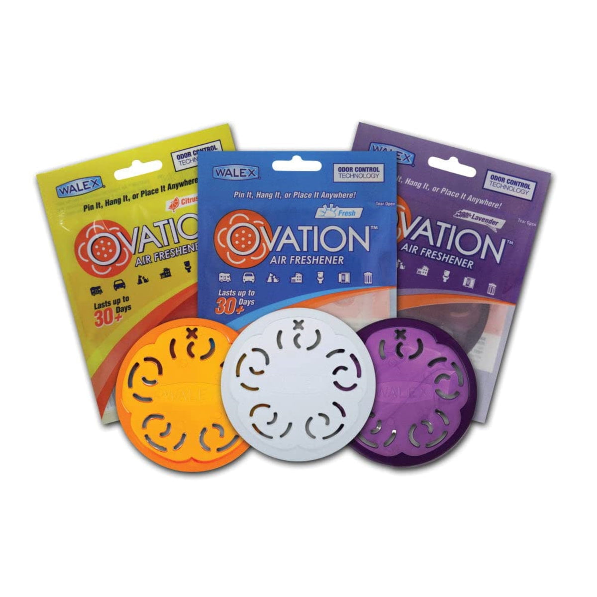 Walex Ovaasst Portable Ovation Air Freshener - Assorted Scents, 24 Pack
