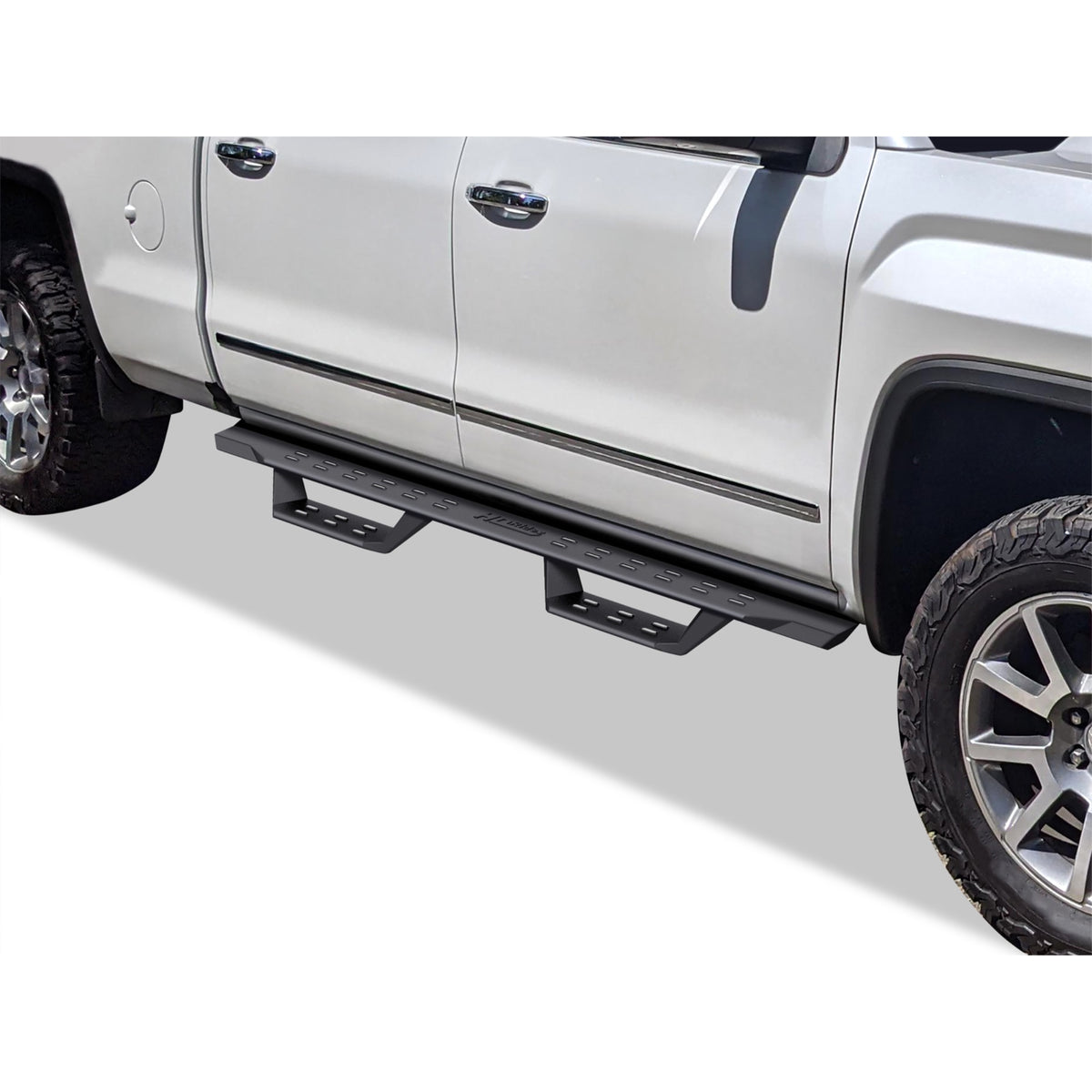 Carbon Steel Both Sides Nerf Bar Rs 2007-2018 Chevy Silverado/ Gmc Sierra 1500 Crew Cab \ 2007-2019 Chevy Silverado/ Gmc Sierra 2500 Hd/3500 Hd Crew Cab\ (Incl. Diesel Models With Def Tanks| Not For 07 Classic Model)