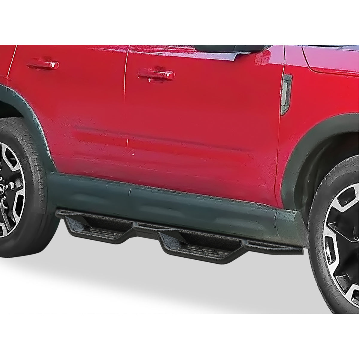 2021-2022 Ford Bronco Sport Suv Carbon Steel Black Finish Round Tube Drop Style Side Step Nerf Bar