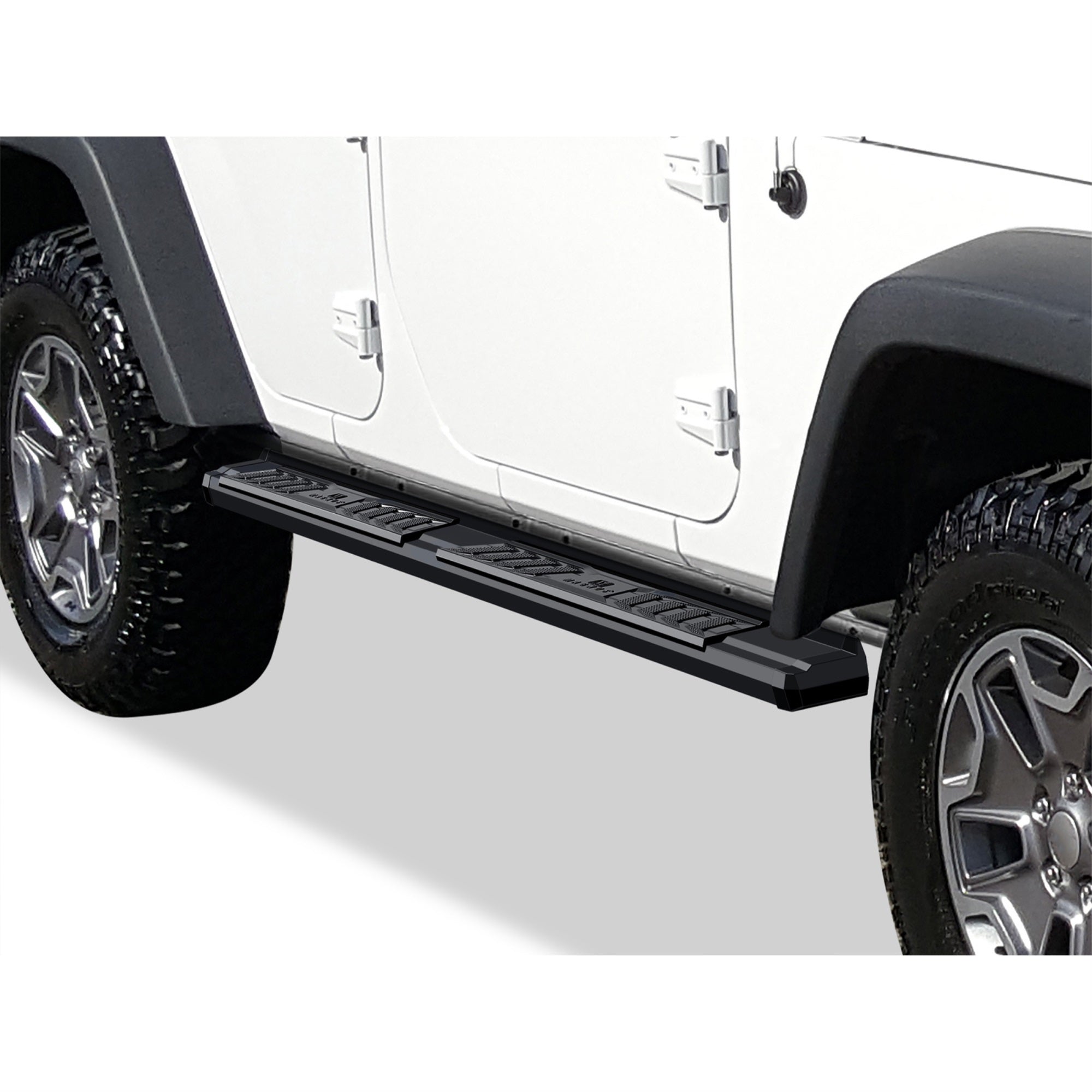 Carbon Steel + Pe Step Area Both Sides Running Board-S Series 2007-2018 Jeep Wrangler Jk 4-Door (Factory Sidesteps Or Rock Rails Have To Be Removed)