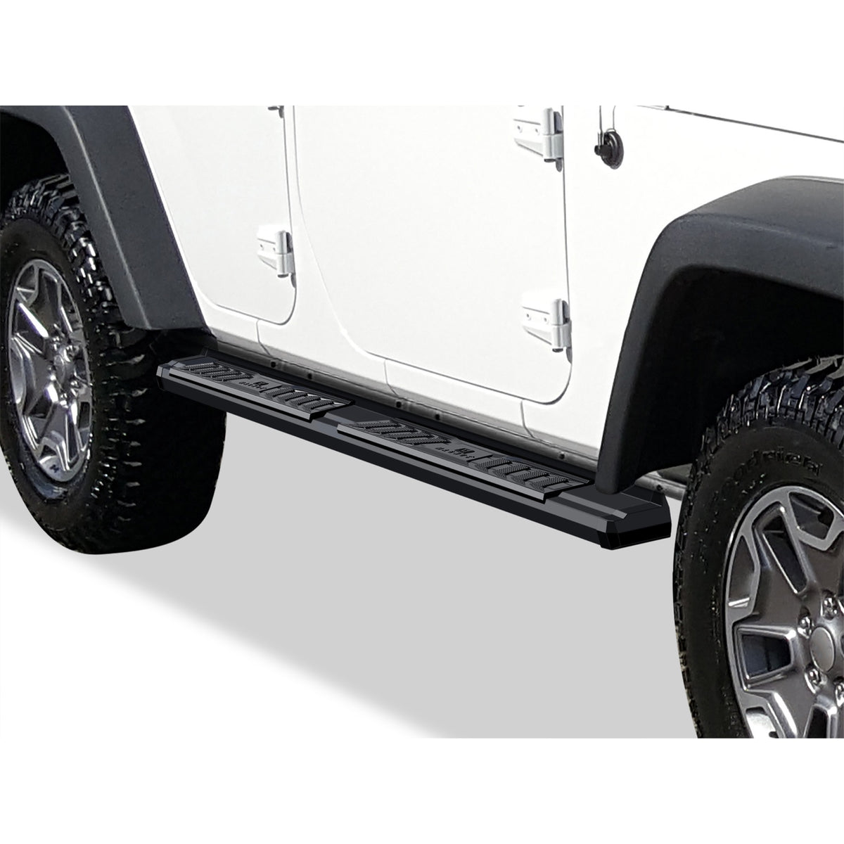 Carbon Steel + Pe Step Area Both Sides Running Board-S Series 2007-2018 Jeep Wrangler Jk 4-Door (Factory Sidesteps Or Rock Rails Have To Be Removed)