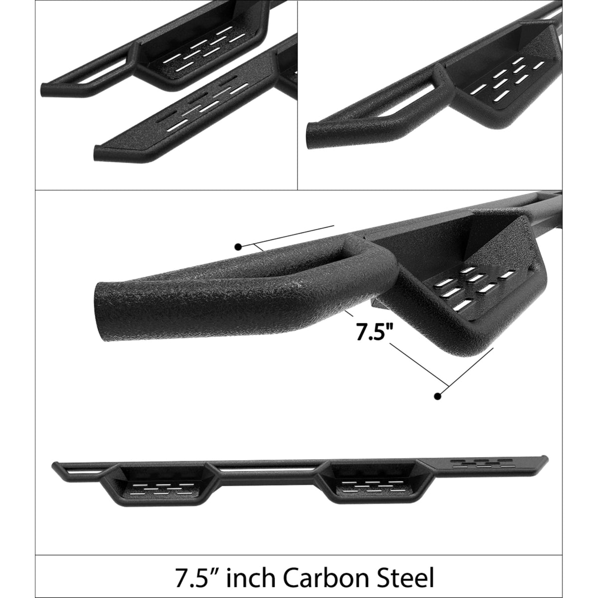 Carbon Steel Both Sides Nerf Bar 2024-2025 Toyota Tacoma Double/Crew Cab (Incl. Hybrid Model)