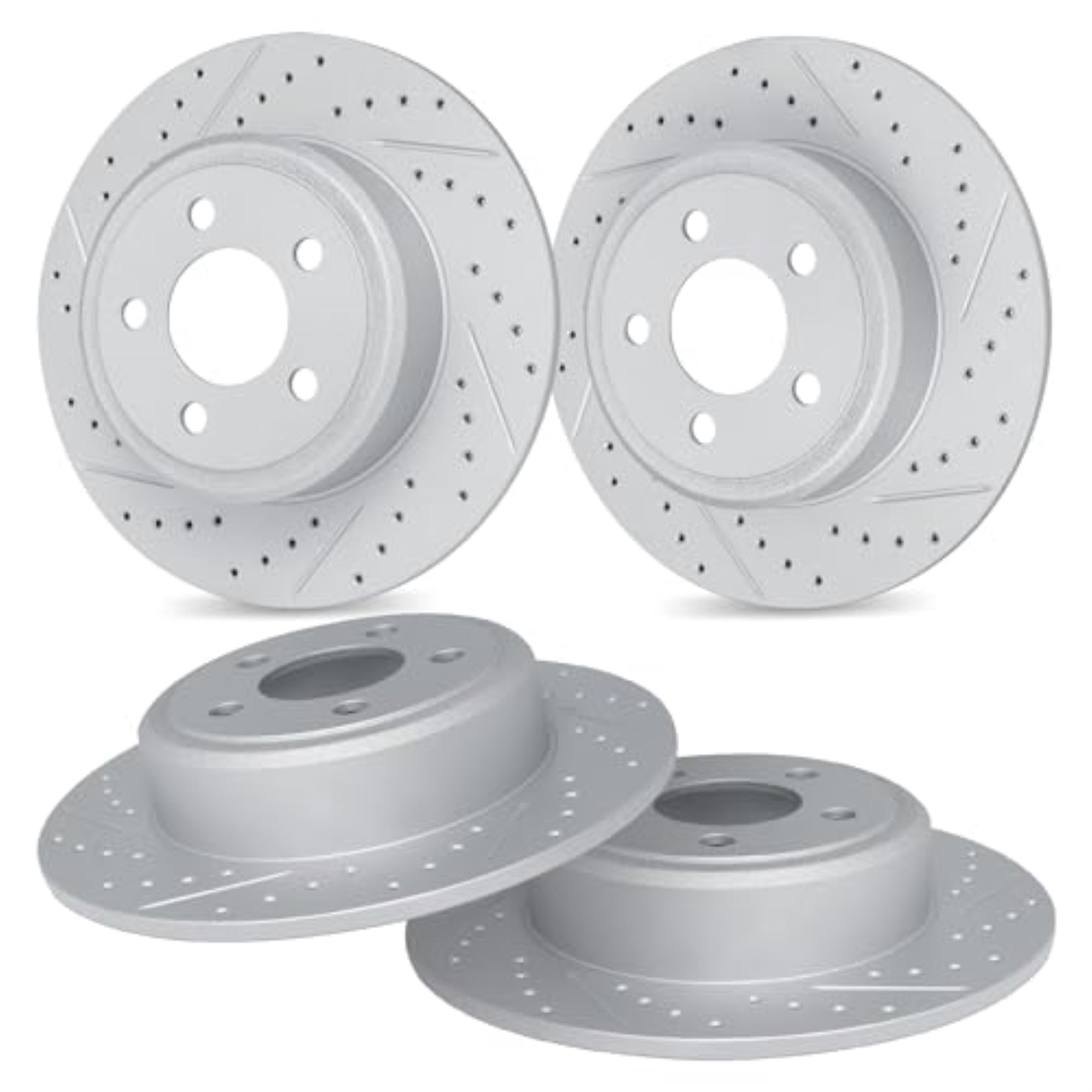 R1 Concepts Drilled And Slotted Carbon Coated Disc Brake Rotor Set Wbpn2-31077