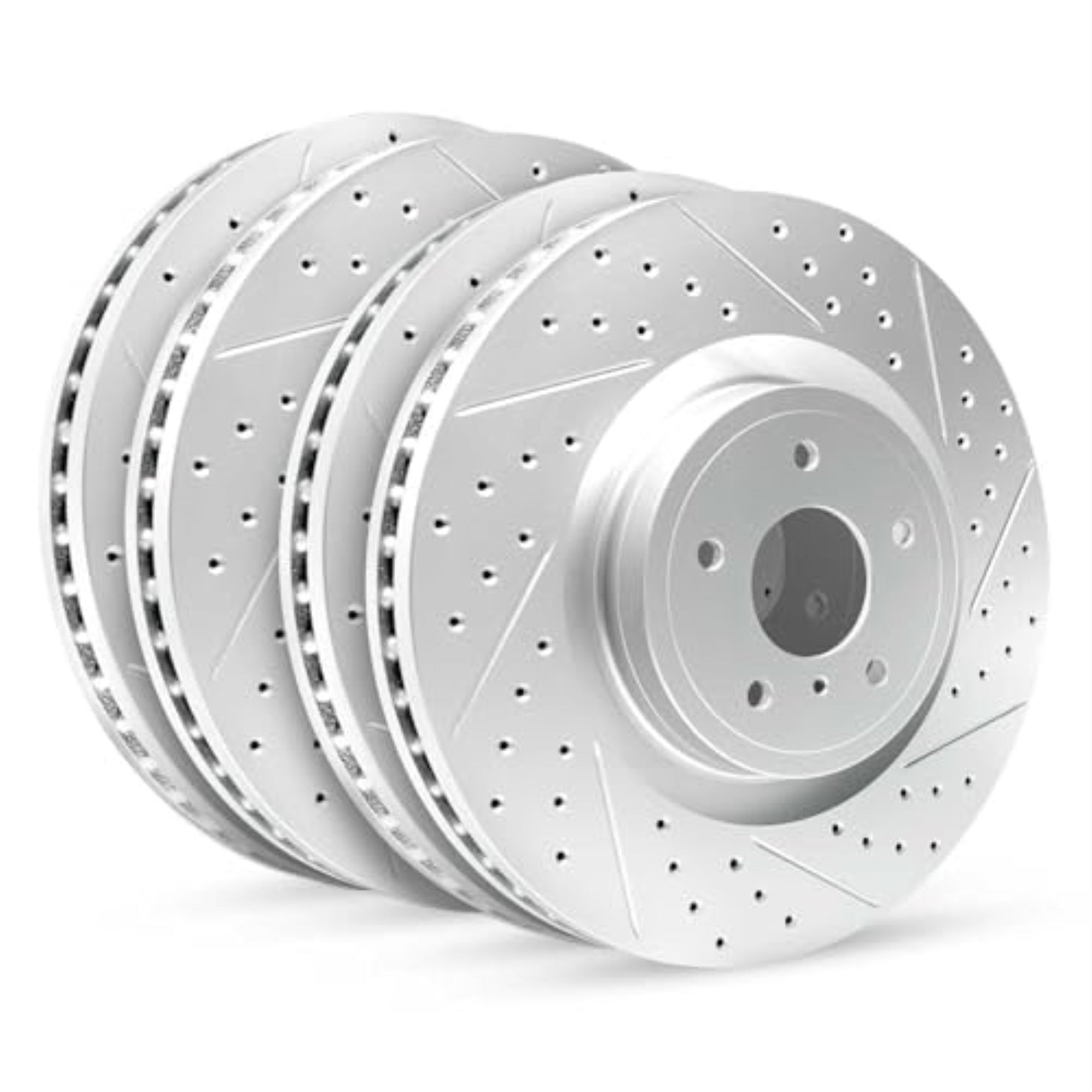 R1 Concepts Drilled And Slotted Carbon Coated Disc Brake Rotor Set Wbpn2-32001
