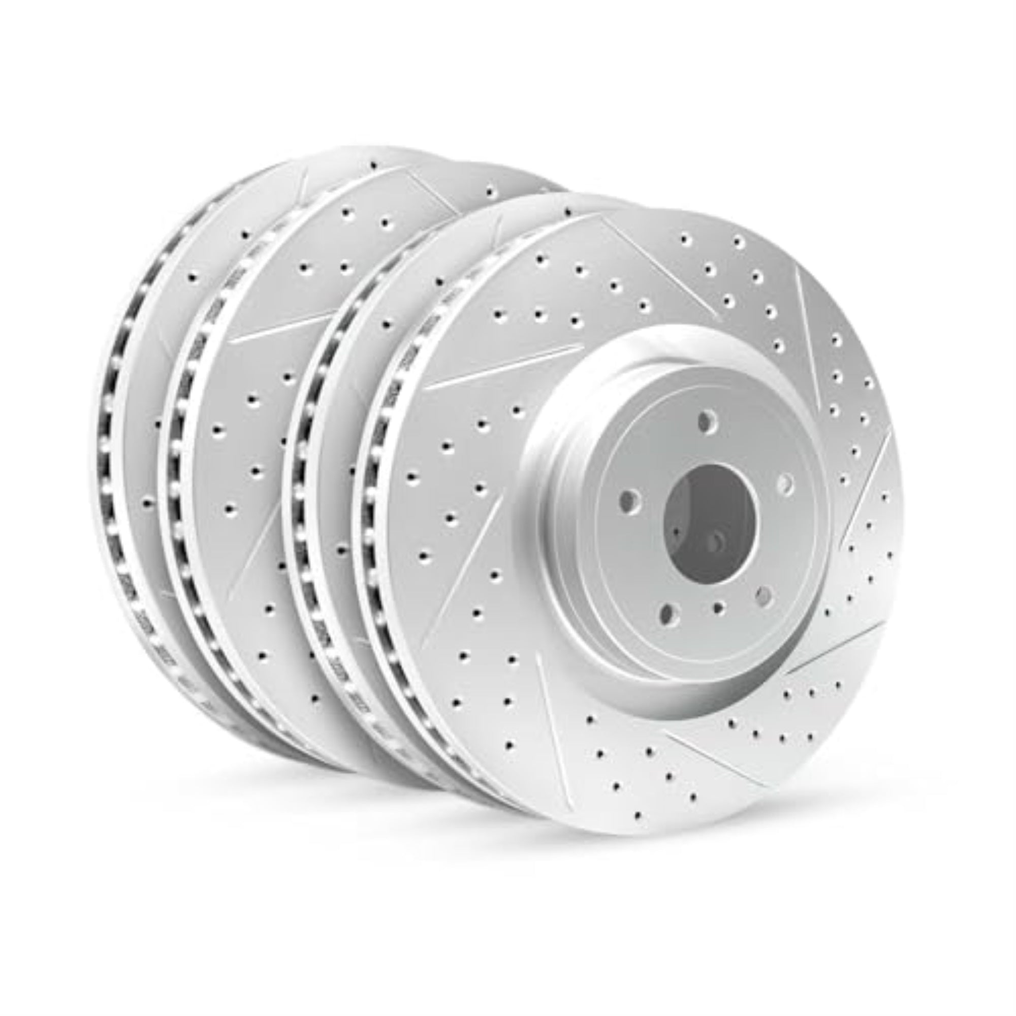 R1 Concepts Drilled and Slotted Carbon Coated Disc Brake Rotor and Drum Set WBPN2-40032