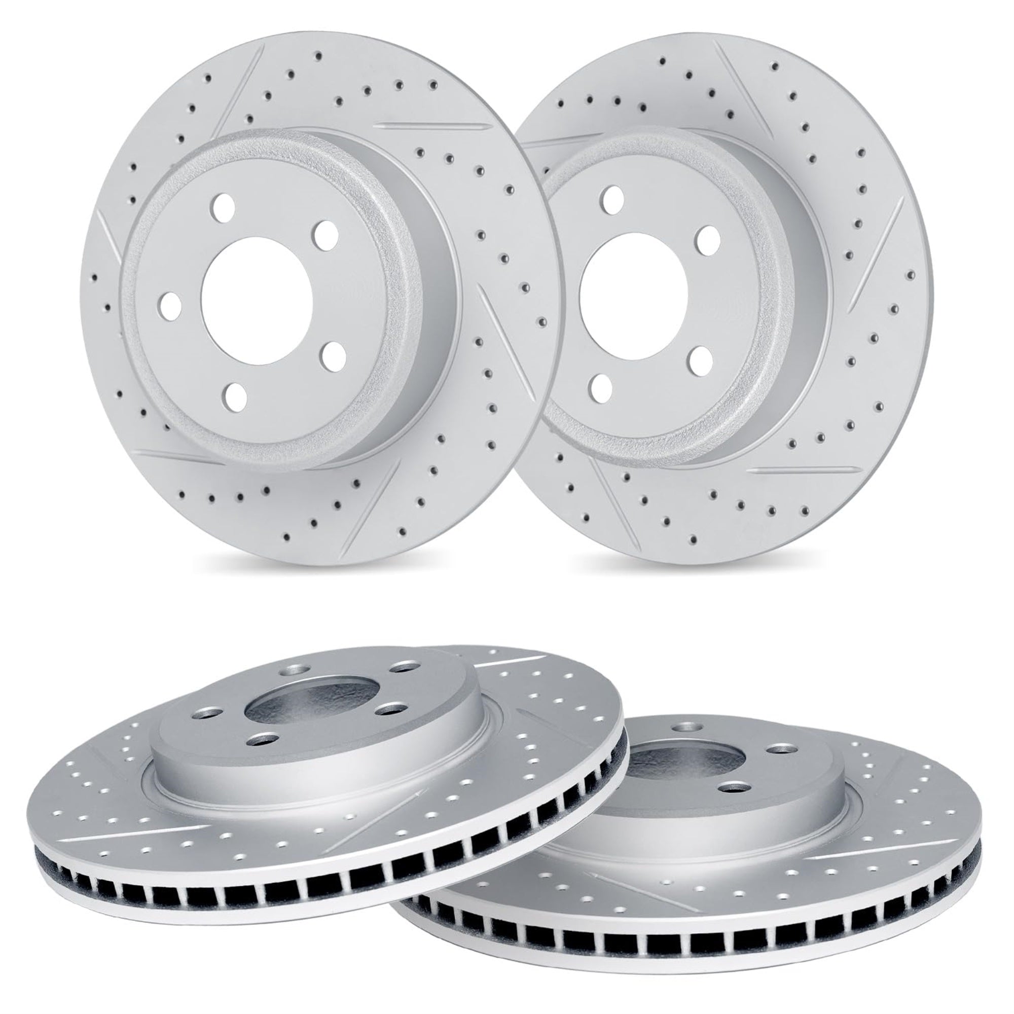 R1 Concepts Drilled And Slotted Carbon Coated Disc Brake Rotor Set Wbpn2-80006