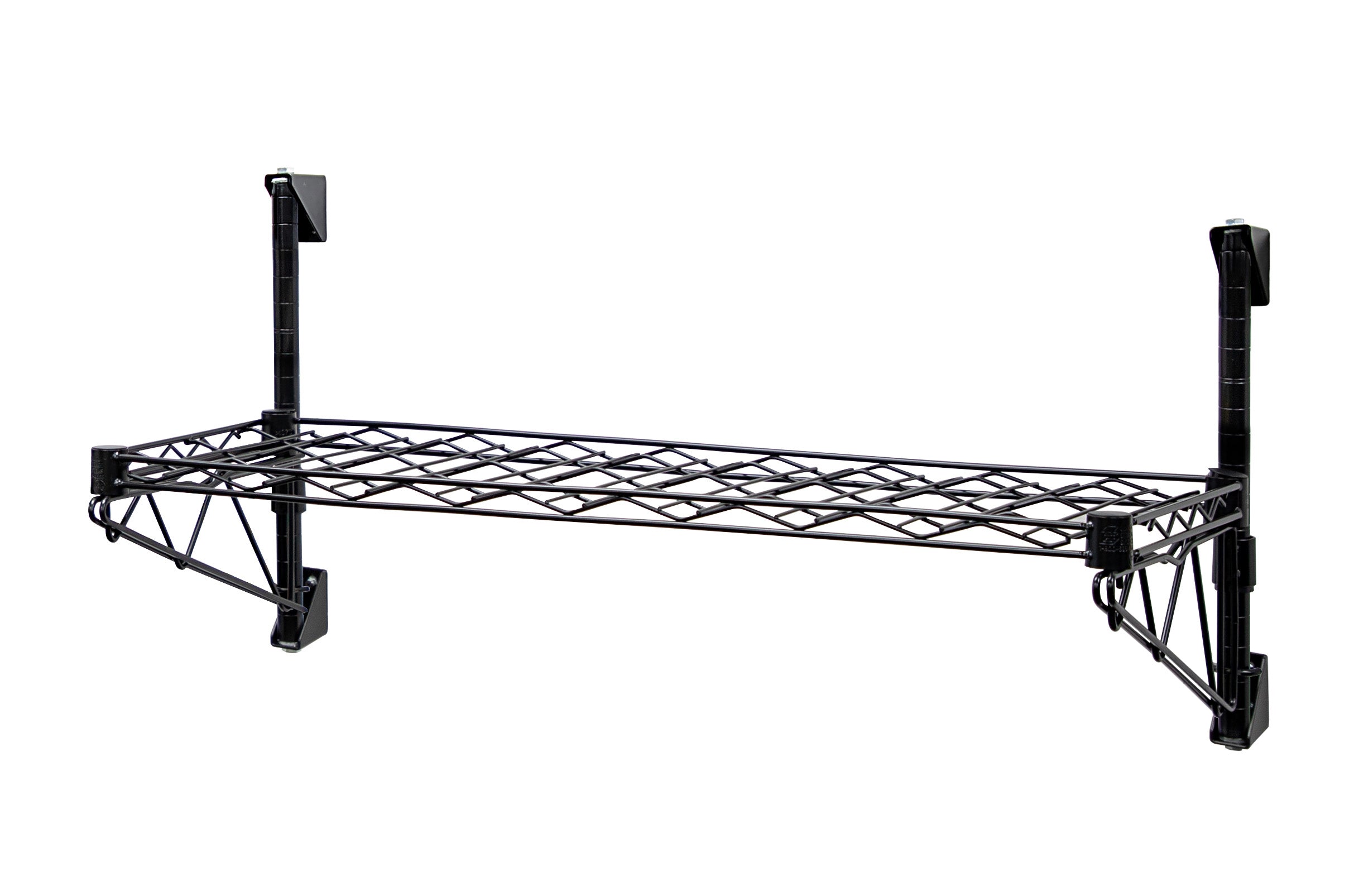 Cantilever Single WIne Shelf Post Wall Mount, (1) 36"W x 14"D wine shelf, (2) 14" posts, (2) 14" single post cantilevers and (2) mounting brackets, chrome plated finish, NSF