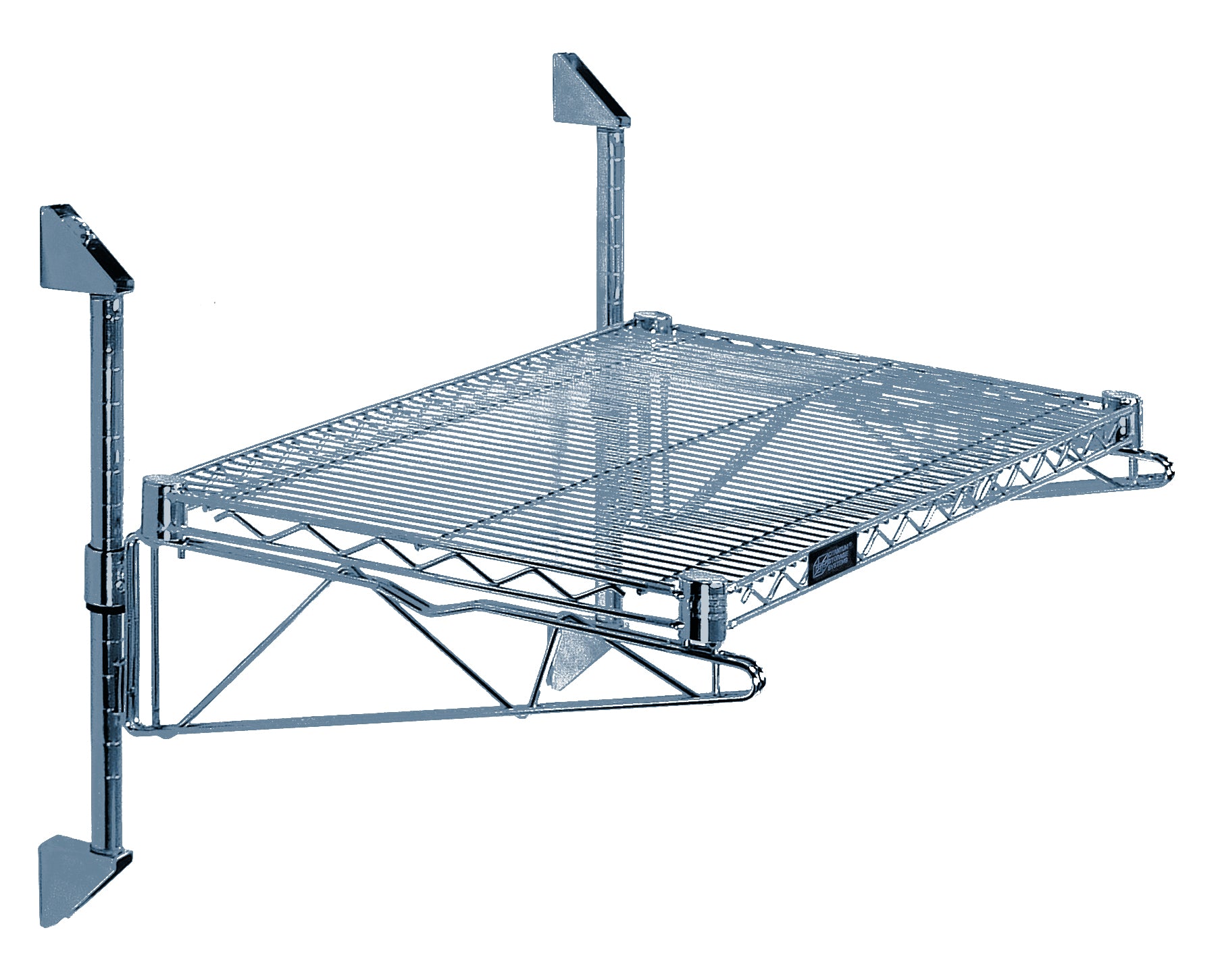 Cantilever Single Shelf Post Wall Mount, (1) 30"W x 18"D shelf, (2) 14" posts, (2) 18" cantilevers and (2) mounting brackets, gray epoxy antimicrobial finish, NSF