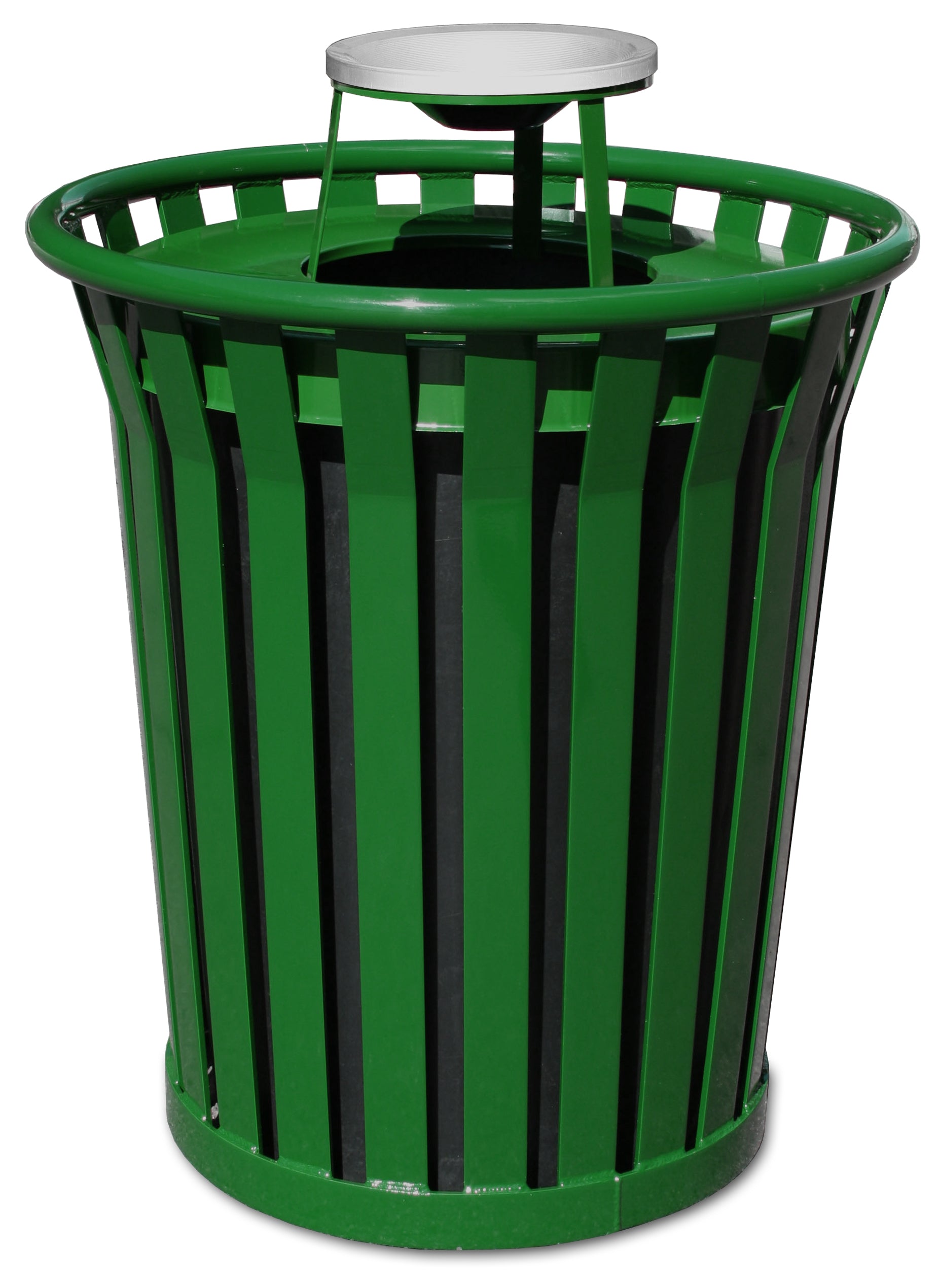 Ergode Wc3600-At-Gn-Vv Outdoor Trash Receptacle With Ash Top, Steel Construction, Graffiti-Resistant, Leveling Feet, Anchor Kit,