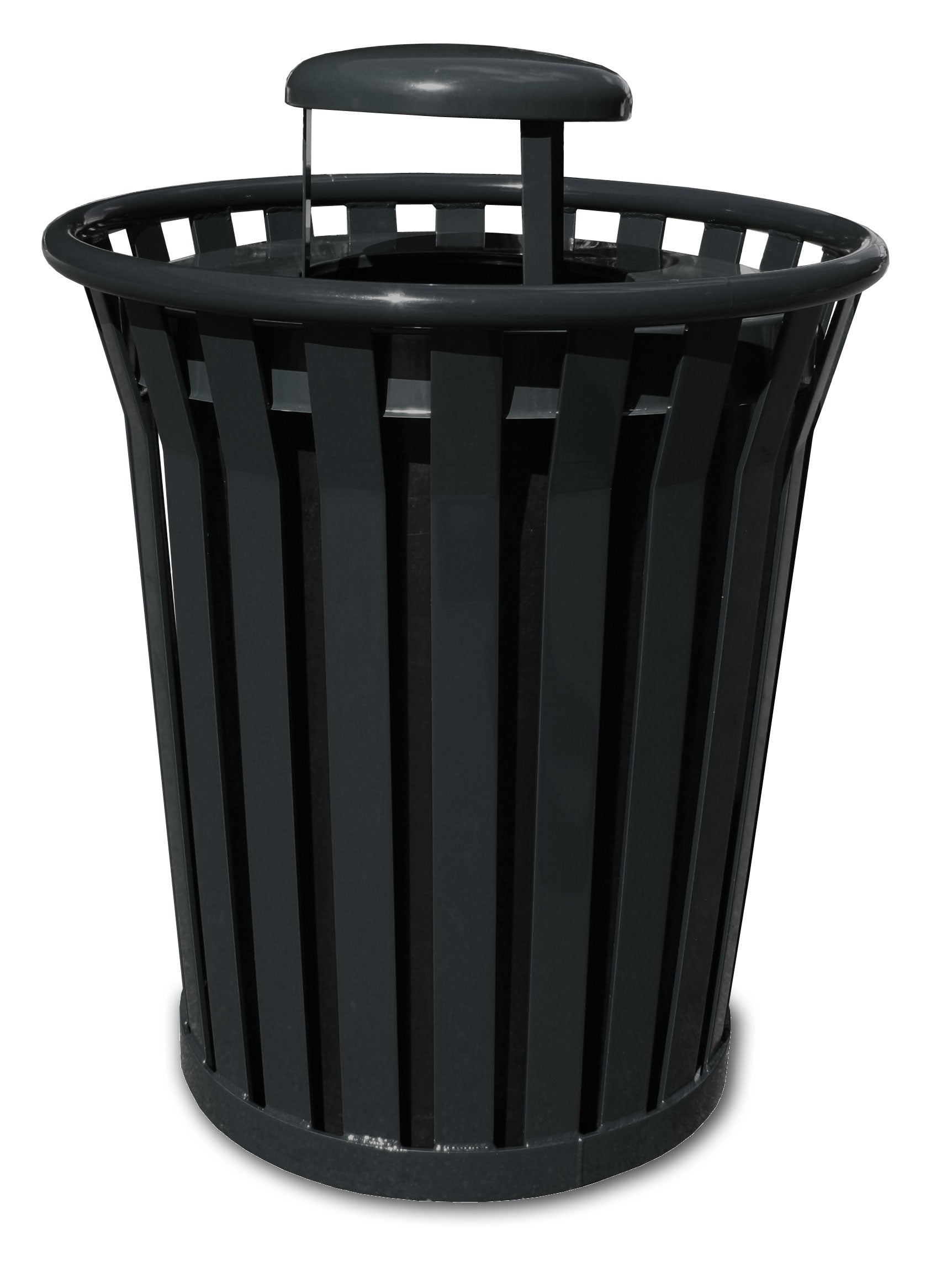 Ergode Wc3600-Rc-Bk-Vv Outdoor Trash Receptacle - Durable Steel, Rain Cap Lid, Graffiti Resistant, Leveling Feet, Anchor Kit, Li