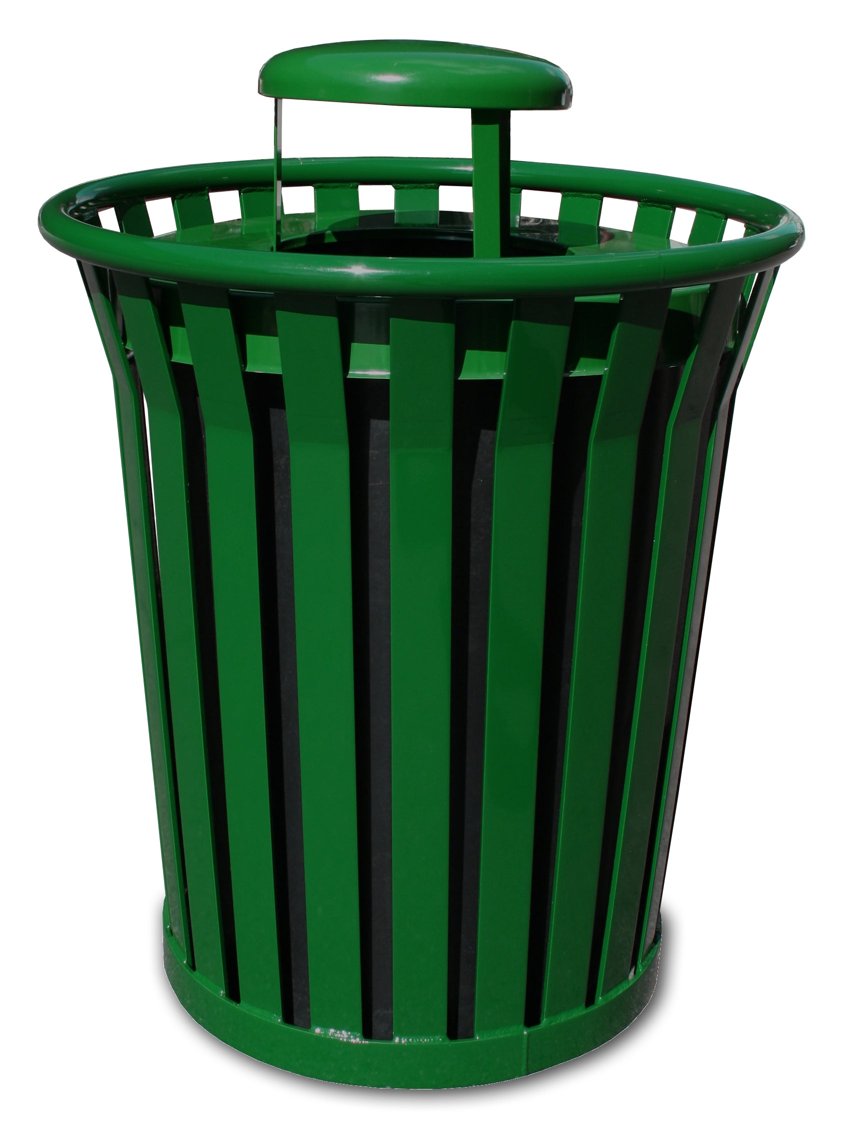 Ergode Wc3600-Rc-Gn-Vv Outdoor Trash Receptacle - Durable Steel, Rain Cap Lid, Graffiti Resistant, Leveling Feet, Anchor Kit, Ea