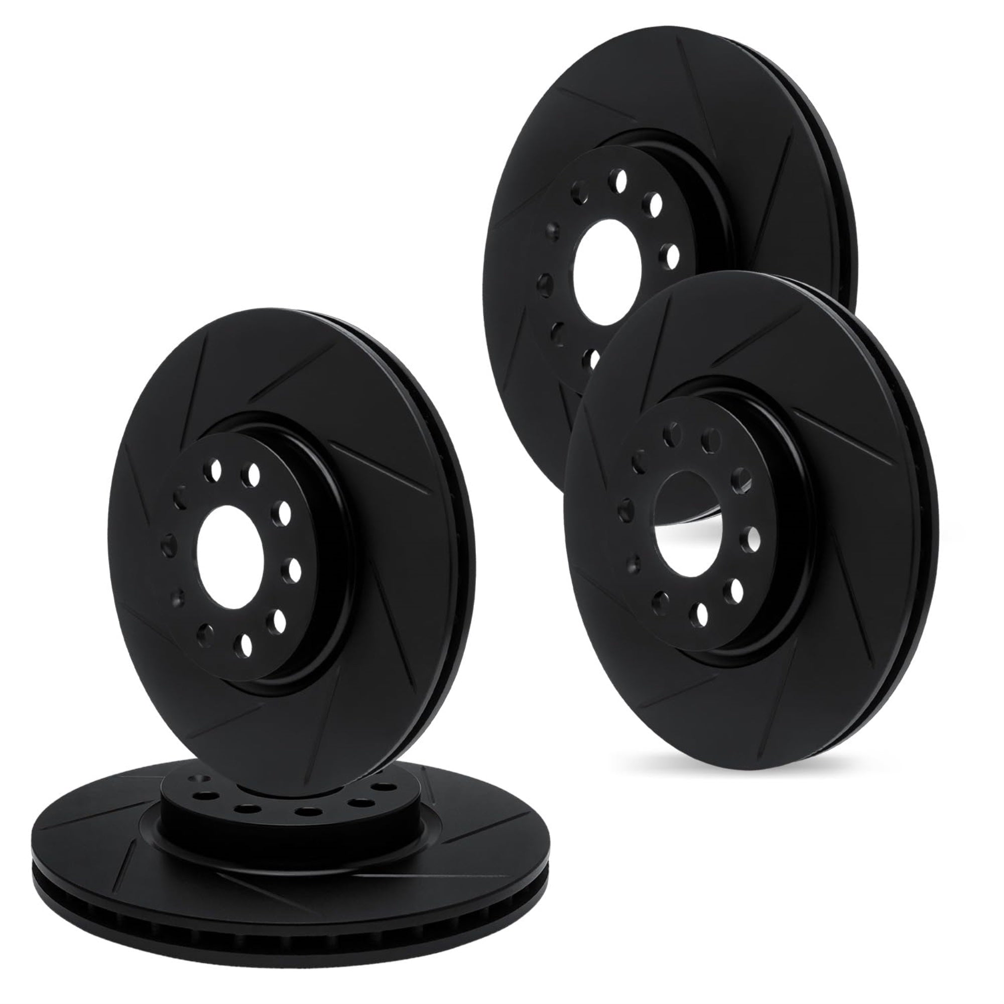 R1 Concepts Slotted Black Disc Brake Rotor Set