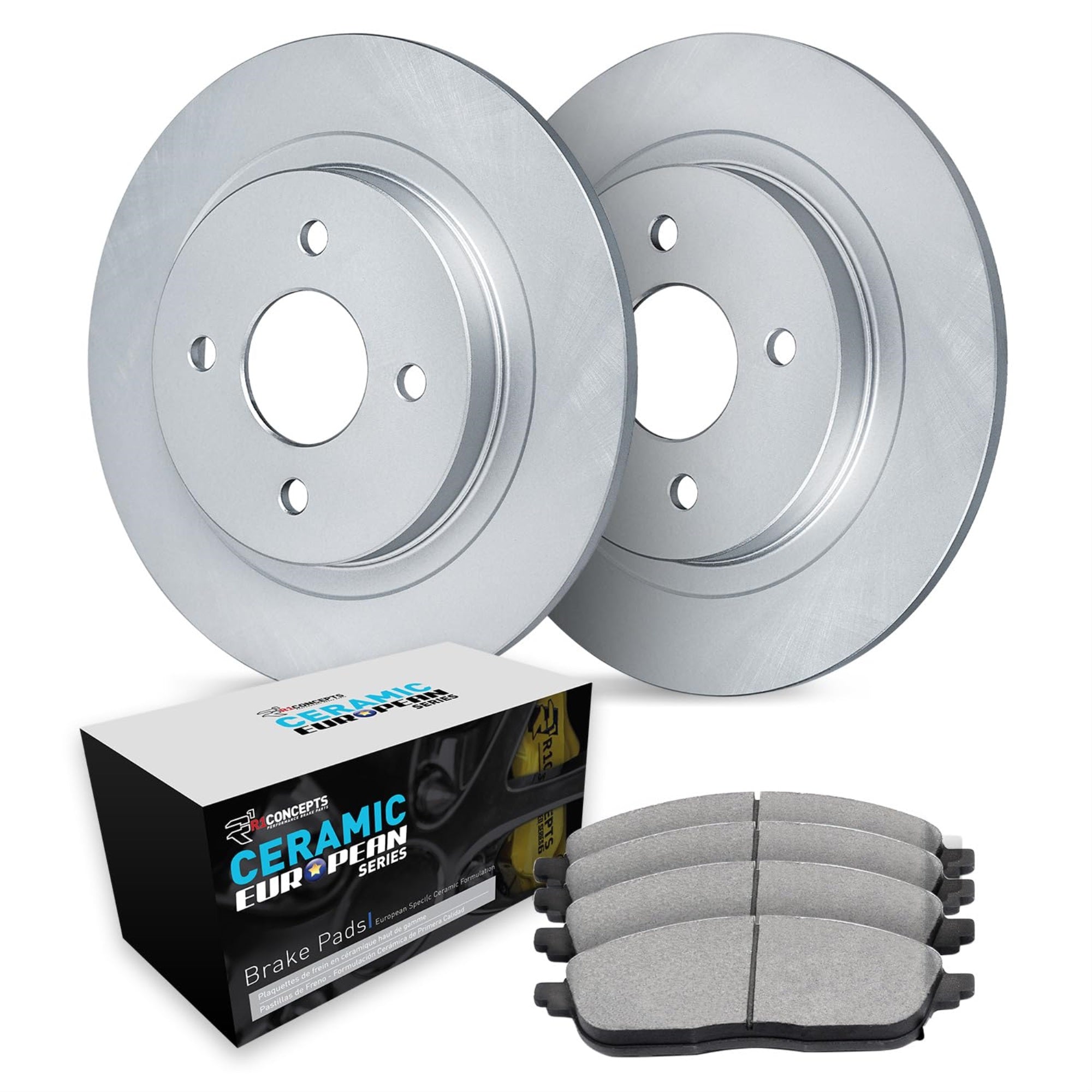 R1 Concepts Carbon Coated Disc Brake Rotor Set With Euro Ceramic Pads Wdtn1-54007