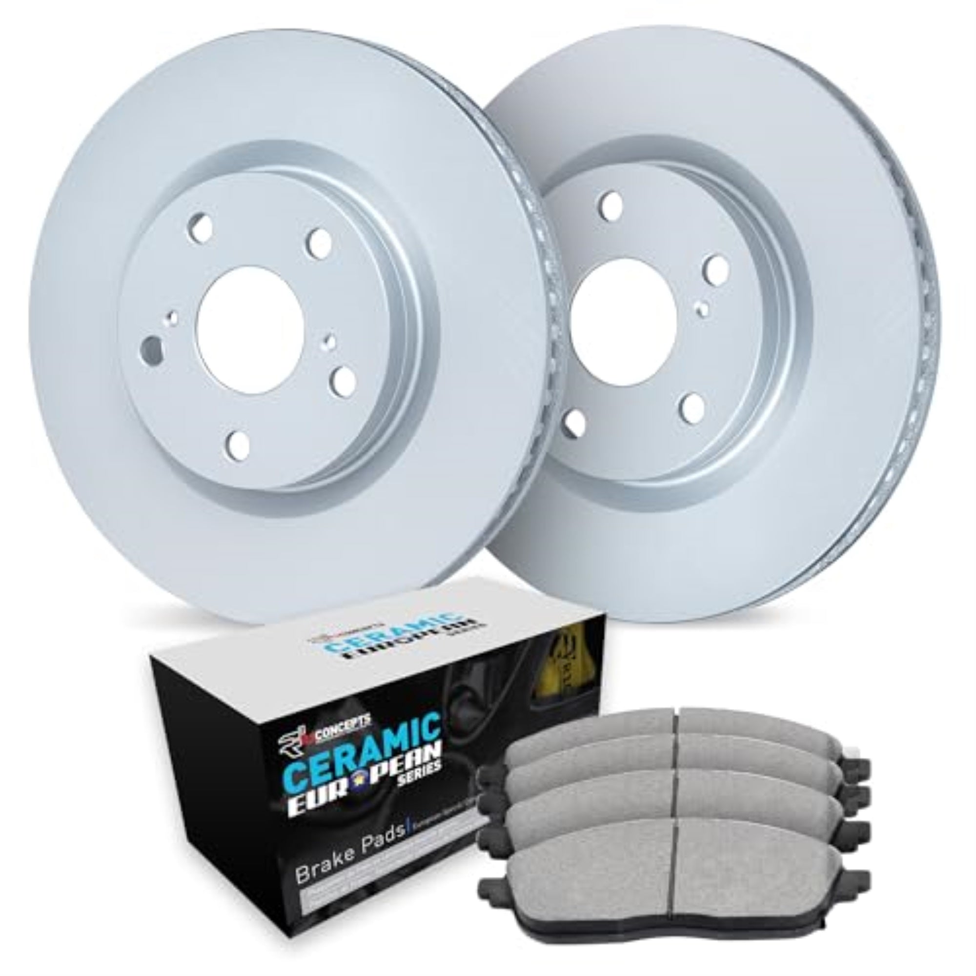 R1 Concepts Carbon Coated Disc Brake Rotor Set With Euro Ceramic Pads Wdtn1-63003